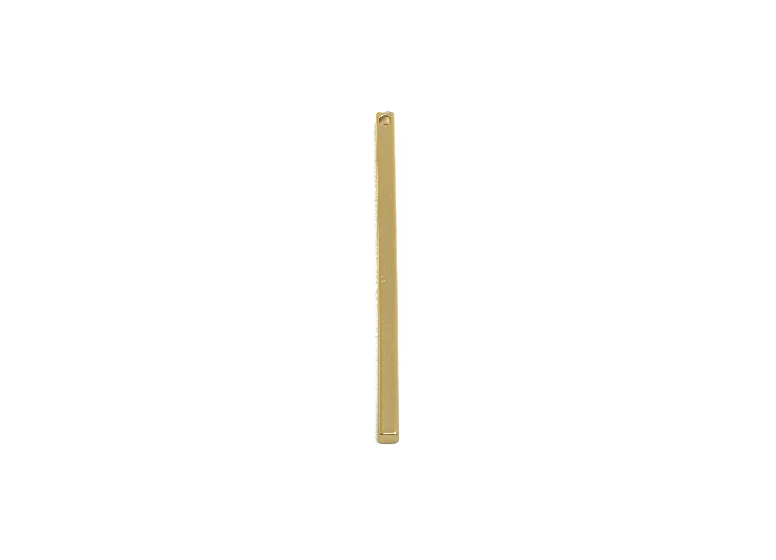 1.5*30mm Rectangle Earring Charm - Brass Minimalist Gold Slim Bar Pendant - Necklace Charm - Gold Jewelry - 18K Real Gold Plated - RGP10157 - DOMEDBAZAAR