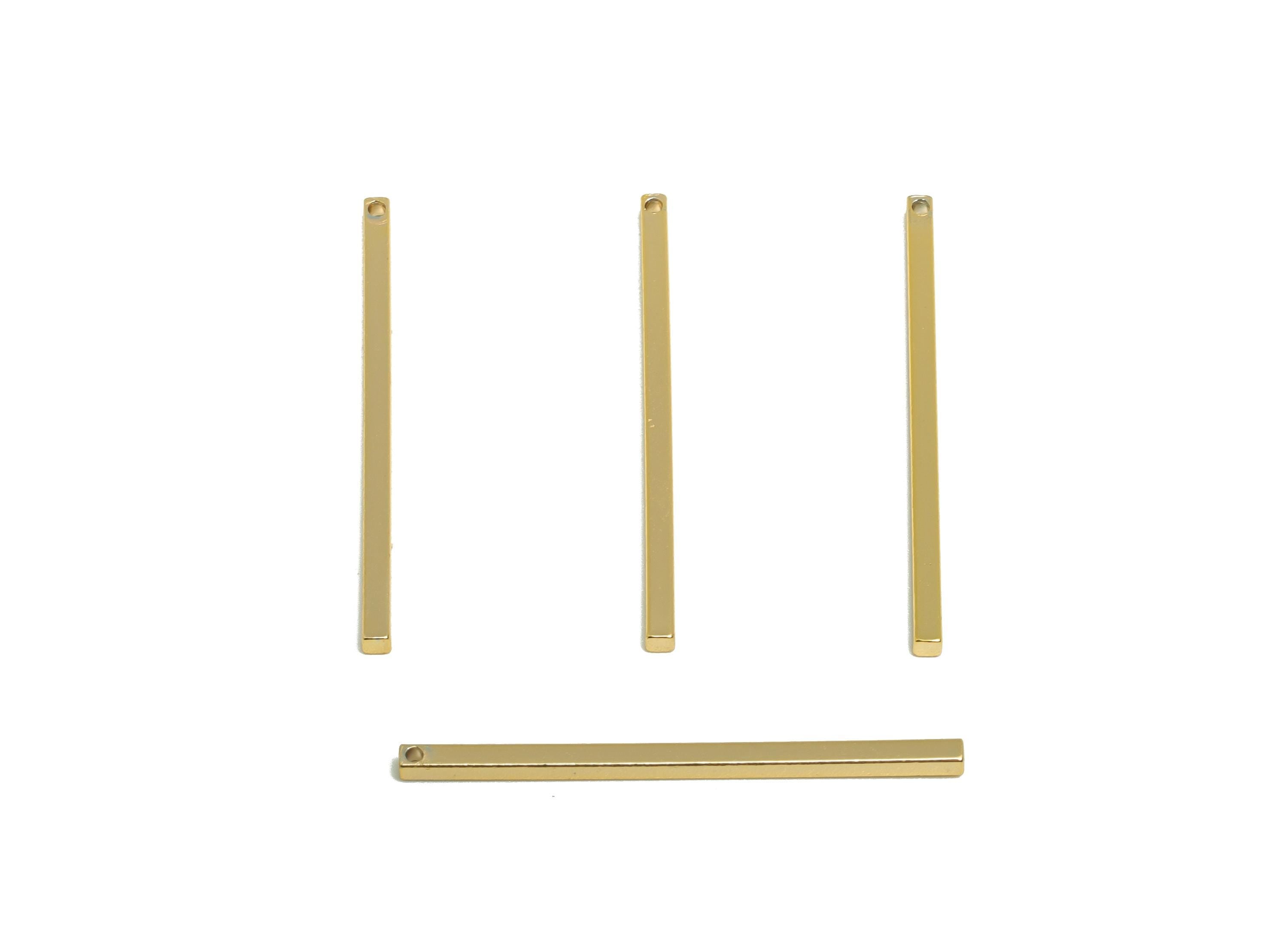 1.5*30mm Rectangle Earring Charm - Brass Minimalist Gold Slim Bar Pendant - Necklace Charm - Gold Jewelry - 18K Real Gold Plated - RGP10157 - DOMEDBAZAAR