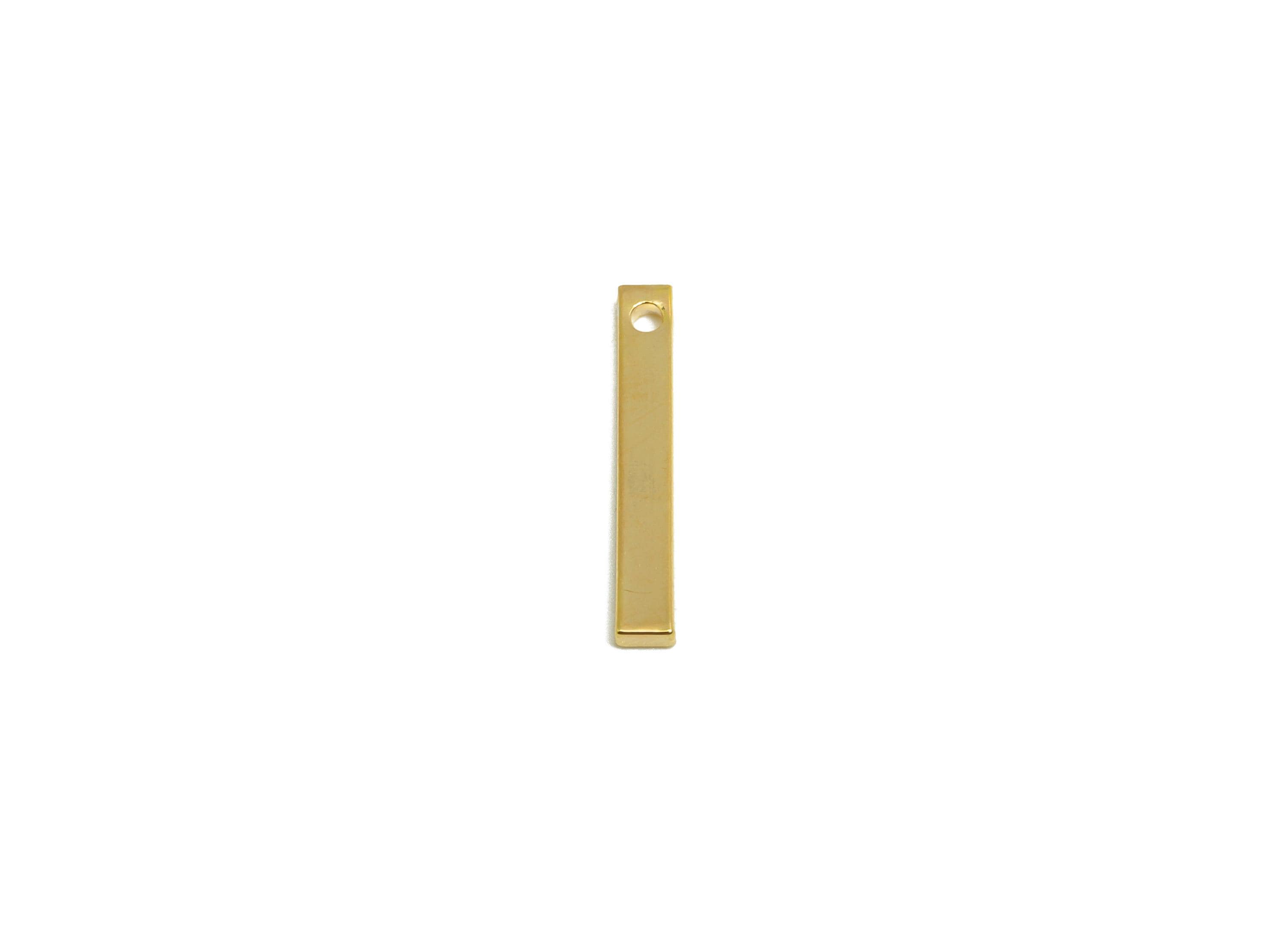 2*1*15mm Rectangle Earring Charm - Brass Minimalist Gold Slim Bar Pendant - Necklace Charm - Gold Jewelry - 18K Real Gold Plated - RGP10146 - DOMEDBAZAAR