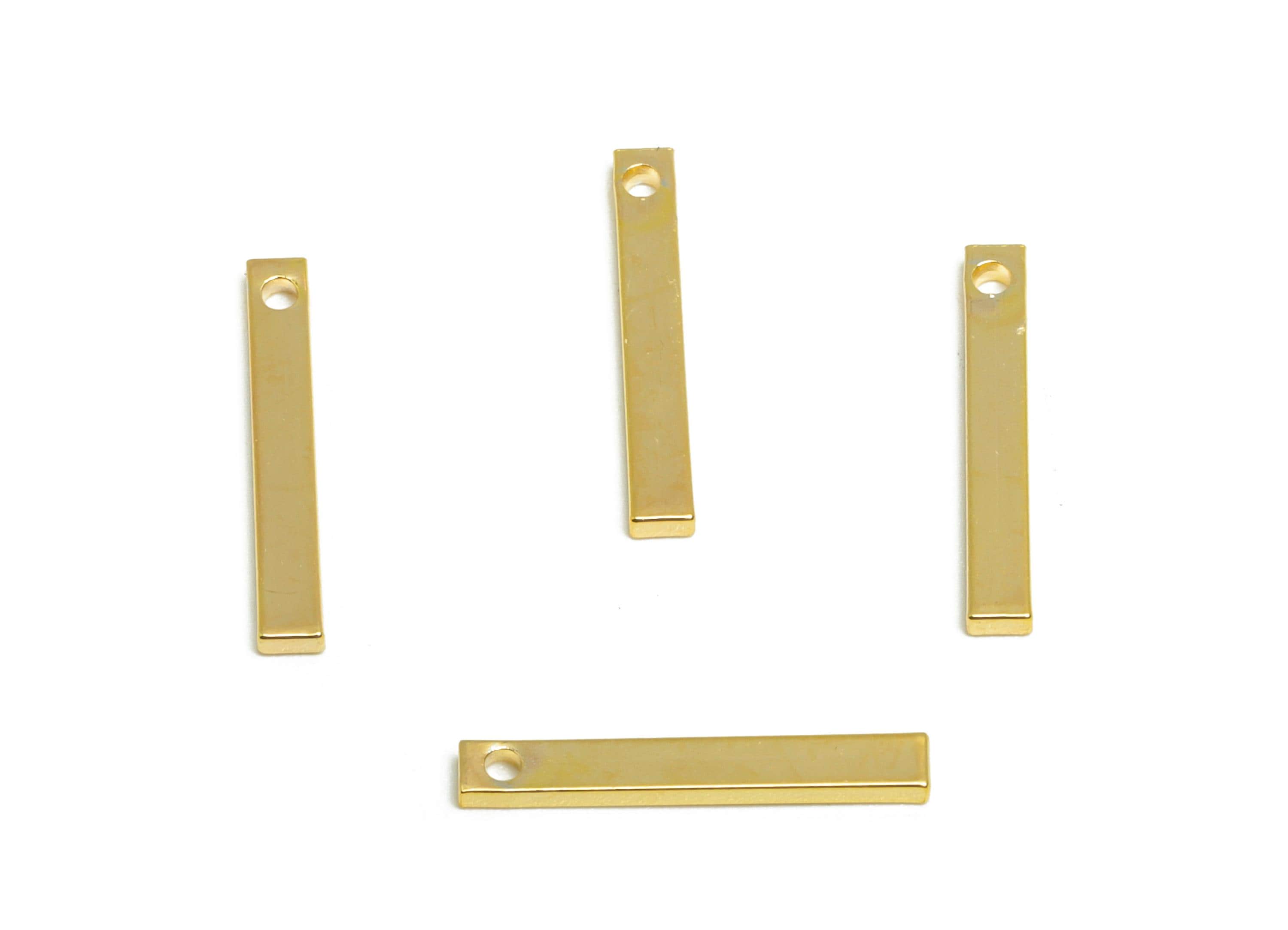 2*1*15mm Rectangle Earring Charm - Brass Minimalist Gold Slim Bar Pendant - Necklace Charm - Gold Jewelry - 18K Real Gold Plated - RGP10146 - DOMEDBAZAAR