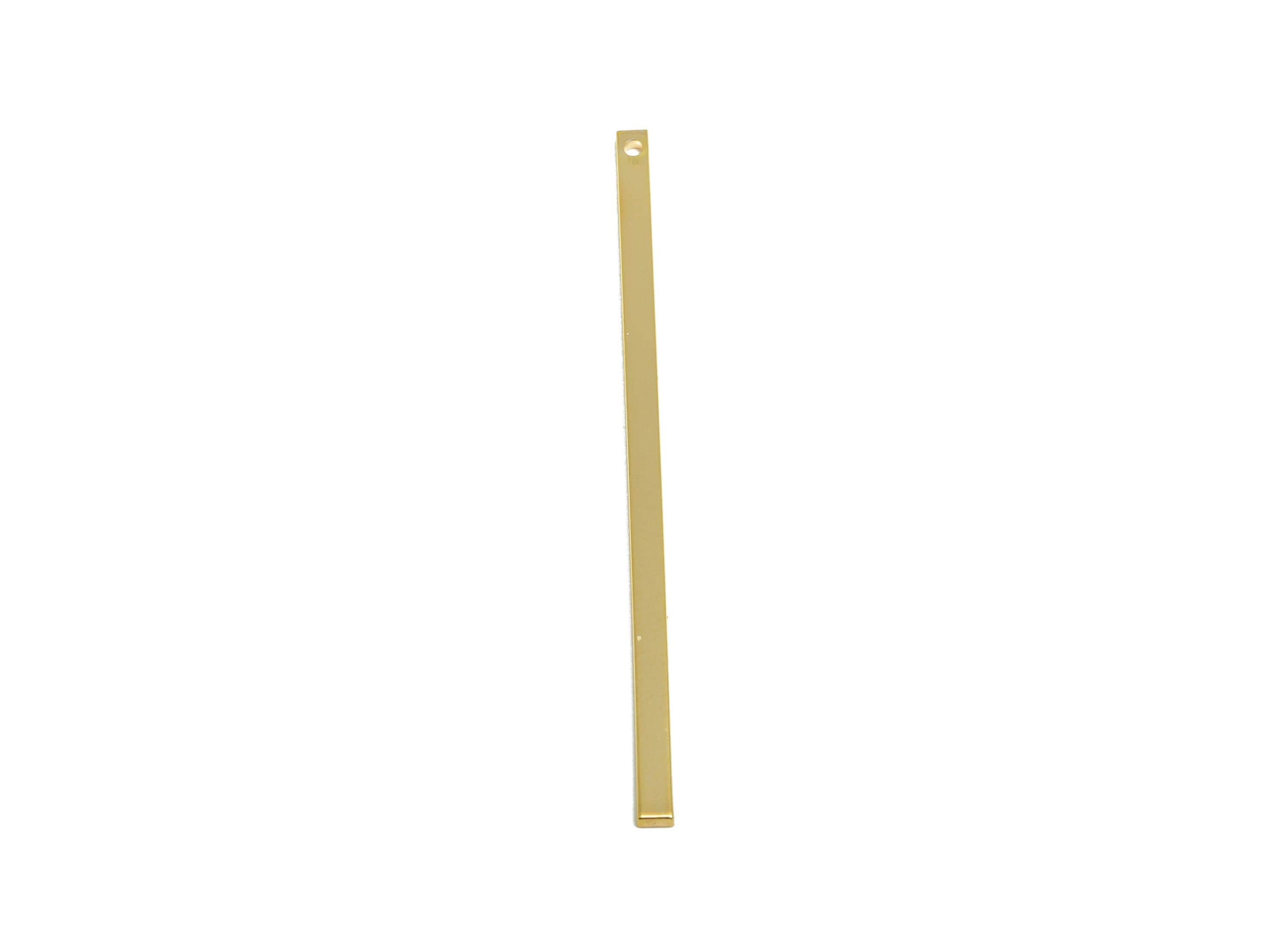 2*1*50mm Rectangle Earring Charm - Brass Minimalist Gold Slim Bar Pendant - Necklace Charm - Gold Jewelry - 18K Real Gold Plated - RGP10151 - DOMEDBAZAAR