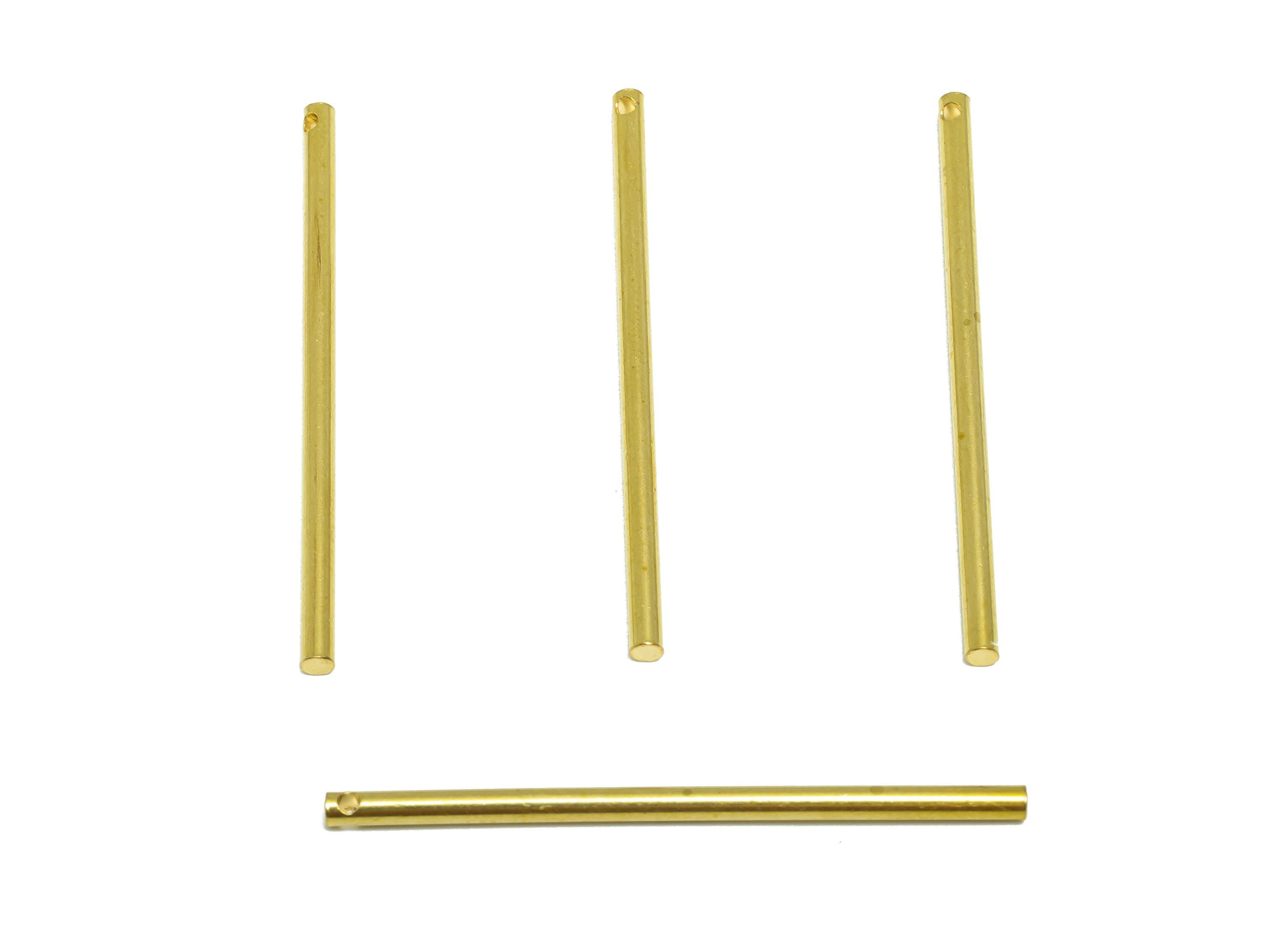 2.0*40mm Stick Earring Charm - Brass Minimalist  Solid Cylinder - Bar Necklace Charms - Crafting Charm - Precision Metal Rod - PP10892 - DOMEDBAZAAR