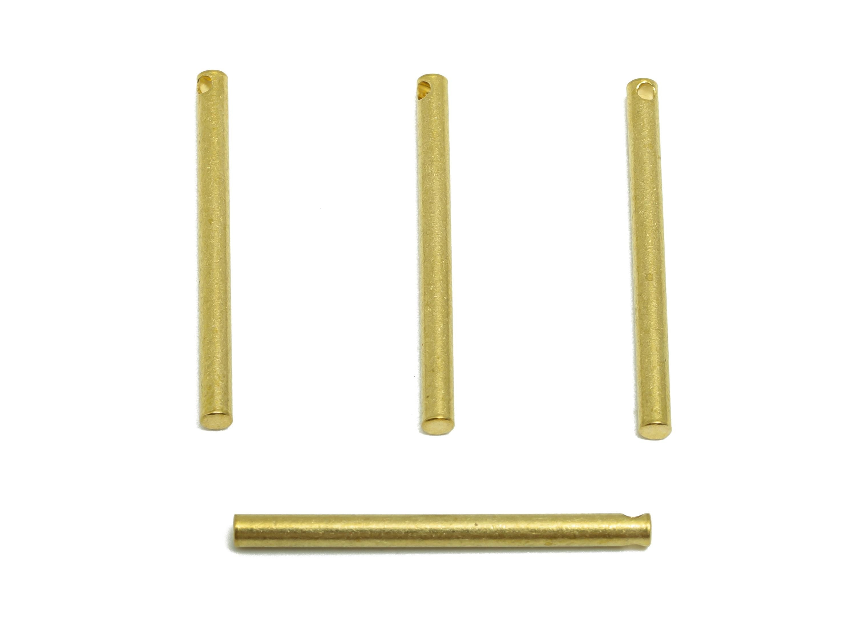 2.0*25mm Stick Earring Charm - Raw Brass Minimalist Bar Pendant - Bar Necklace Charm - Straight Cylinder Stick - Solid Brass Shaft - PP10889 - DOMEDBAZAAR