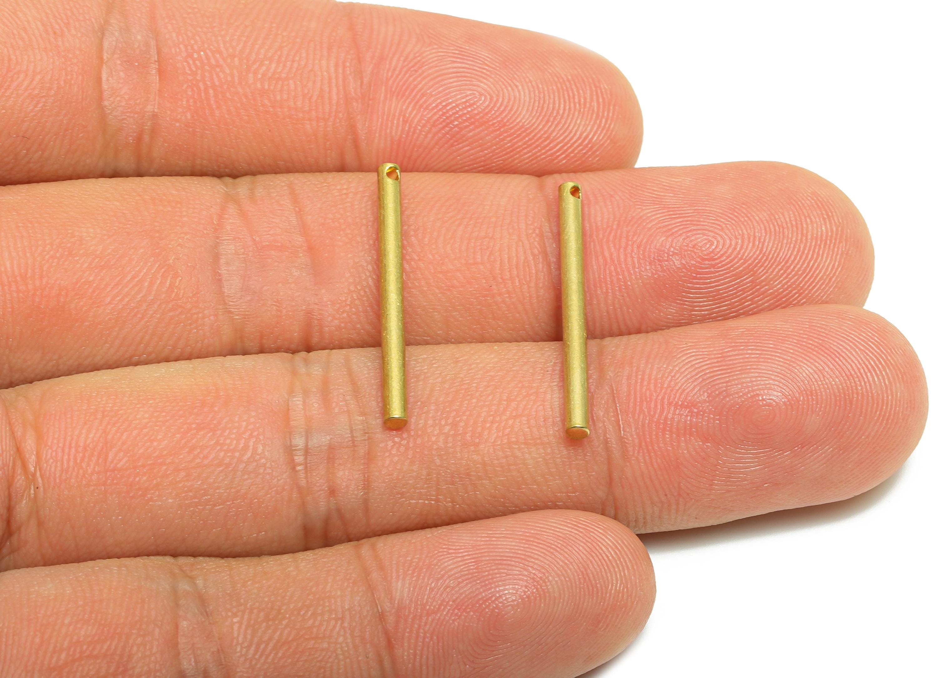 2.0*25mm Stick Earring Charm - Raw Brass Minimalist Bar Pendant - Bar Necklace Charm - Straight Cylinder Stick - Solid Brass Shaft - PP10889 - DOMEDBAZAAR
