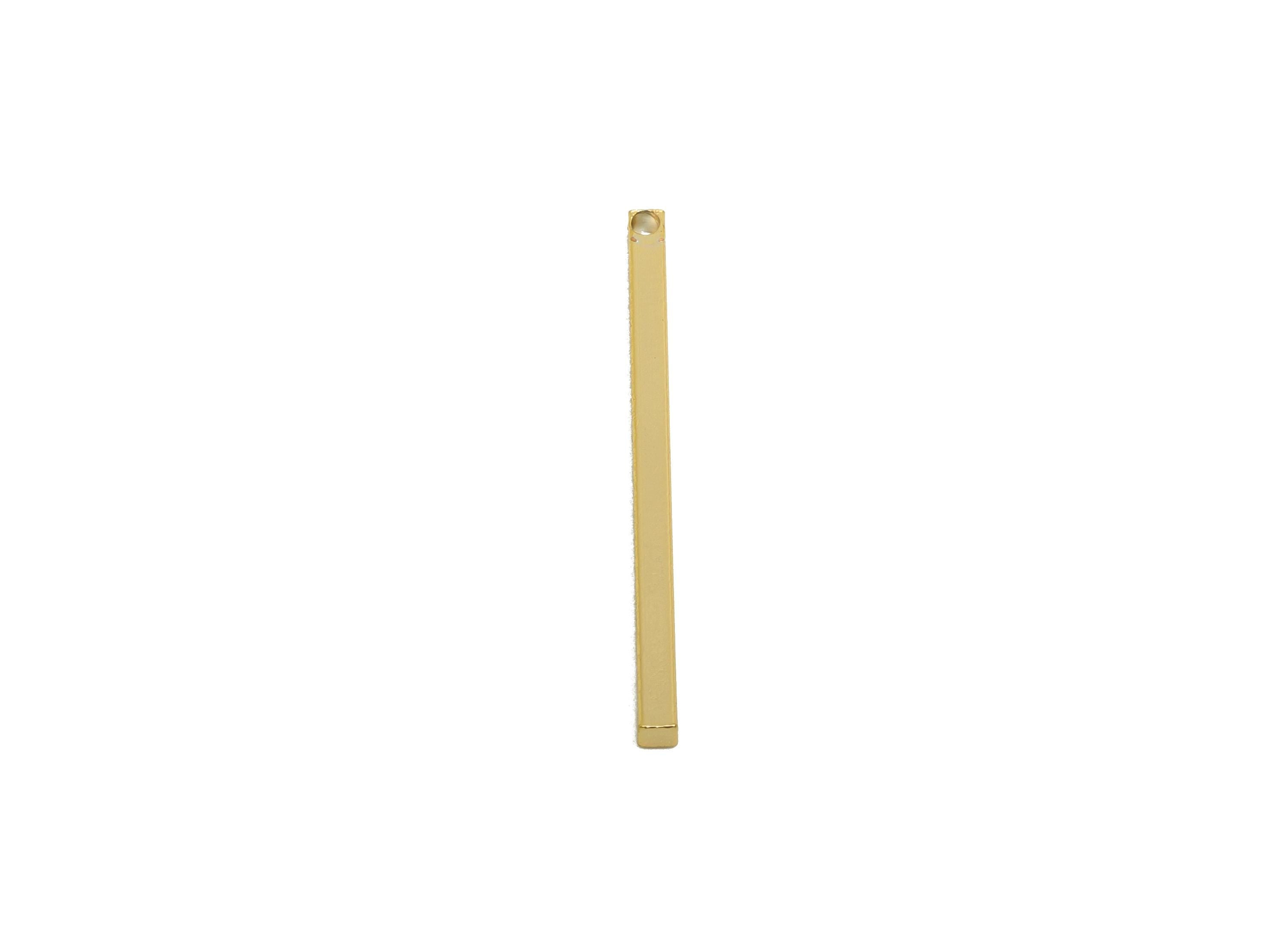 1.5*25mm Rectangle Earring Charm - Brass Minimalist Gold Slim Bar Pendant - Necklace Charm - Gold Jewelry - 18K Real Gold Plated - RGP10156 - DOMEDBAZAAR