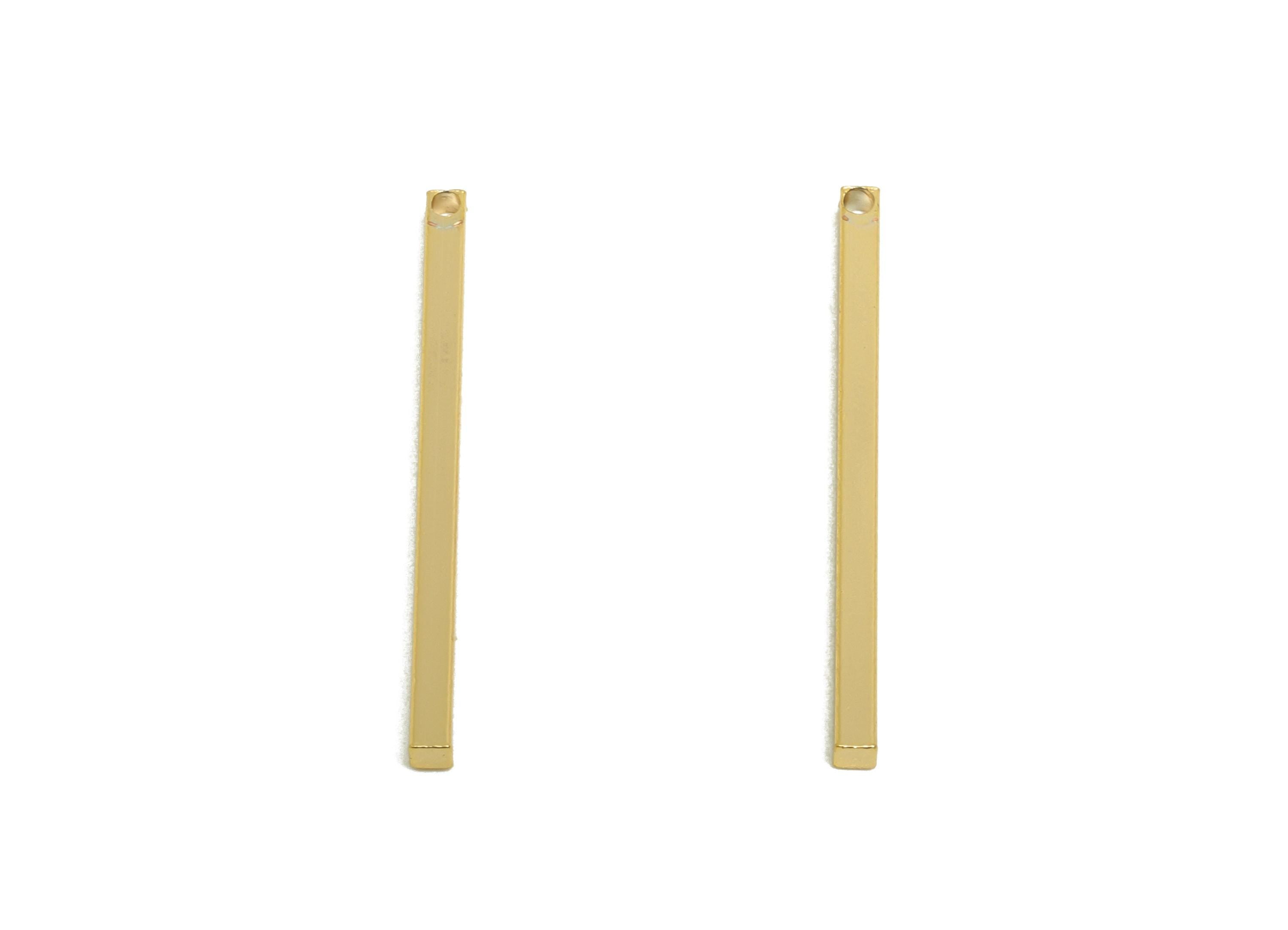 1.5*25mm Rectangle Earring Charm - Brass Minimalist Gold Slim Bar Pendant - Necklace Charm - Gold Jewelry - 18K Real Gold Plated - RGP10156 - DOMEDBAZAAR