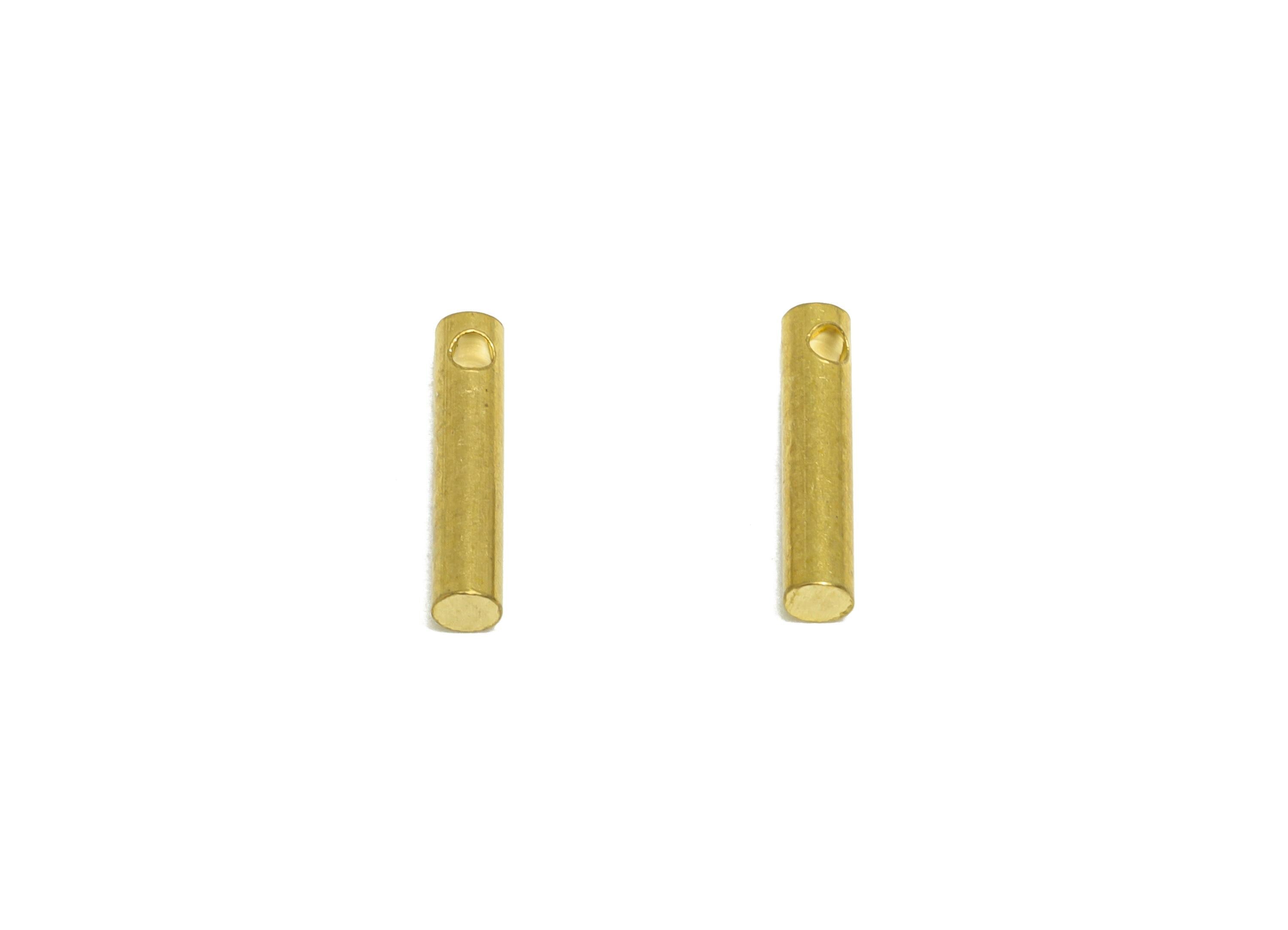 2.0*10mm Stick Earring Charm - Raw Brass Minimalist Bar Pendant - Bar Necklace Charms - Precision Rod - Crafting Supplies - PP10886 - DOMEDBAZAAR