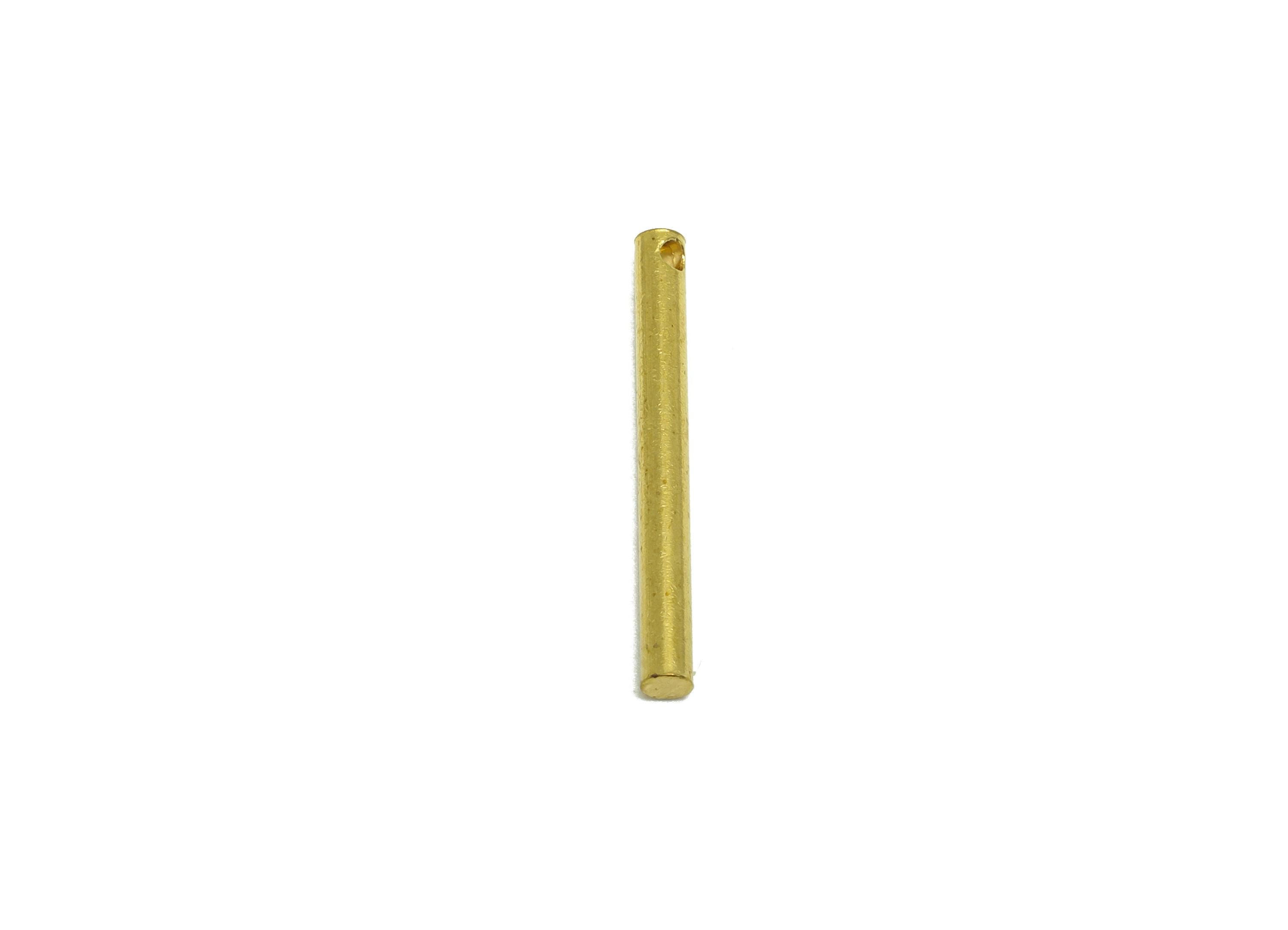 2.0*20mm Stick Earring Charm - Brass Minimalist Bar Pendant - Bar Necklace Charm - Straight Cylinder  End Hole - Crafting Supplies - PP10888 - DOMEDBAZAAR
