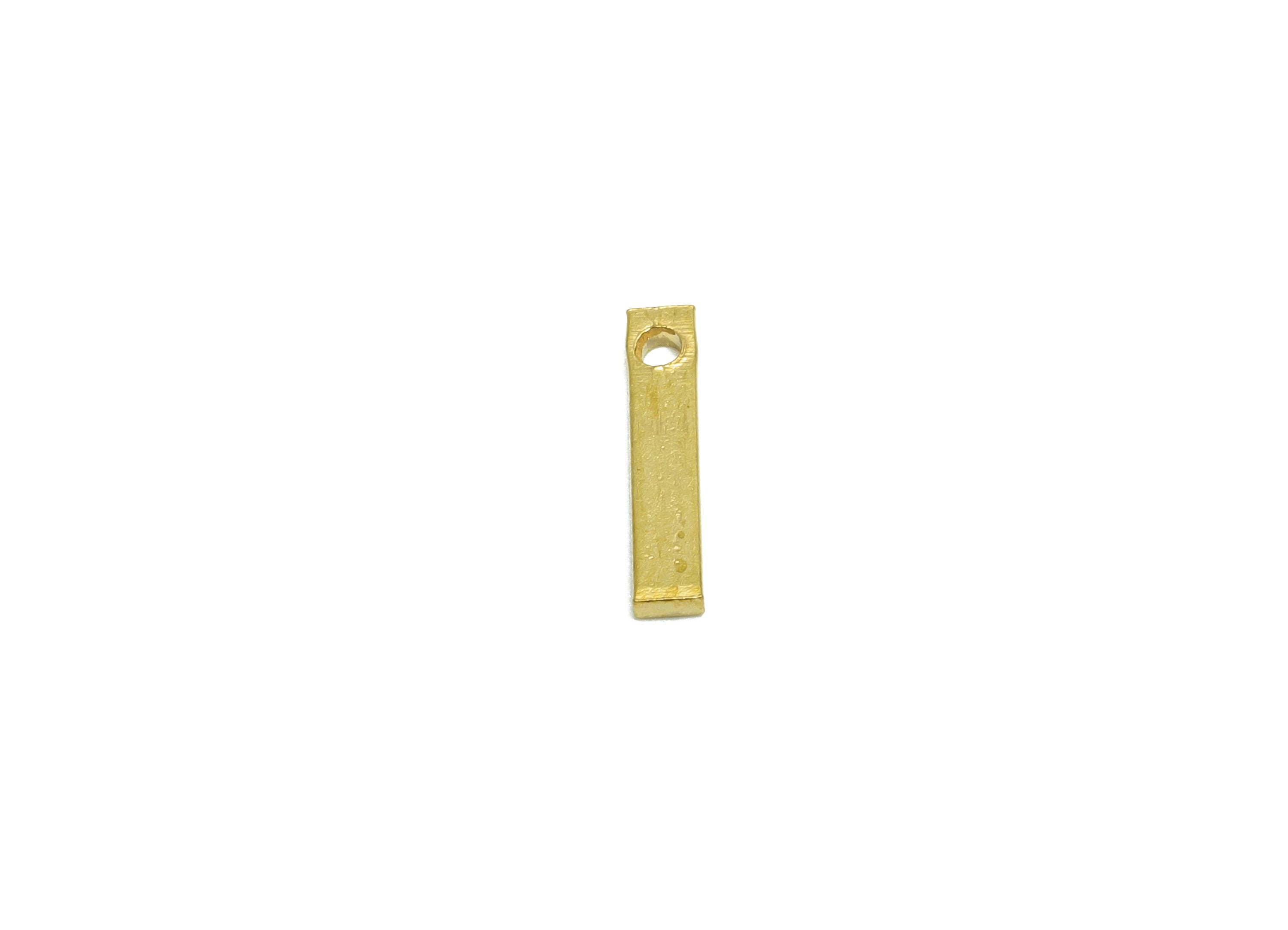 2*1*20mm Rectangle Earring Charm - Raw Brass Minimalist Slim Pendant - Solid Brass Flat Bar With Hole - Crafting Metal Flat Bar - PP10856 - DOMEDBAZAAR