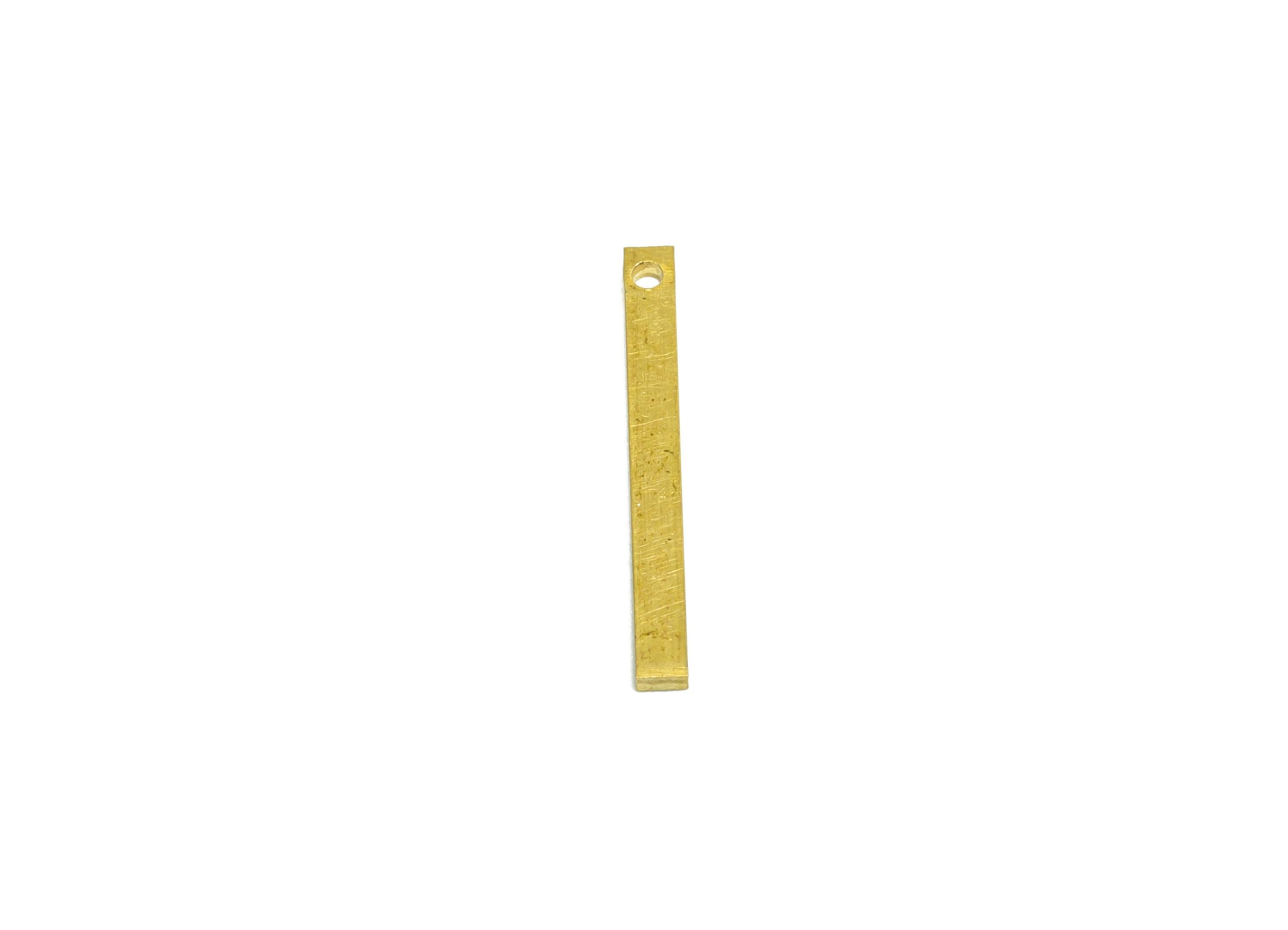 2*1*20mm Rectangle Earring Charm - Raw Brass Minimalist  Pendant - Crafting Metal - Flat Brass Metal Piece - Solid Brass Flat Bar - PP10858 - DOMEDBAZAAR