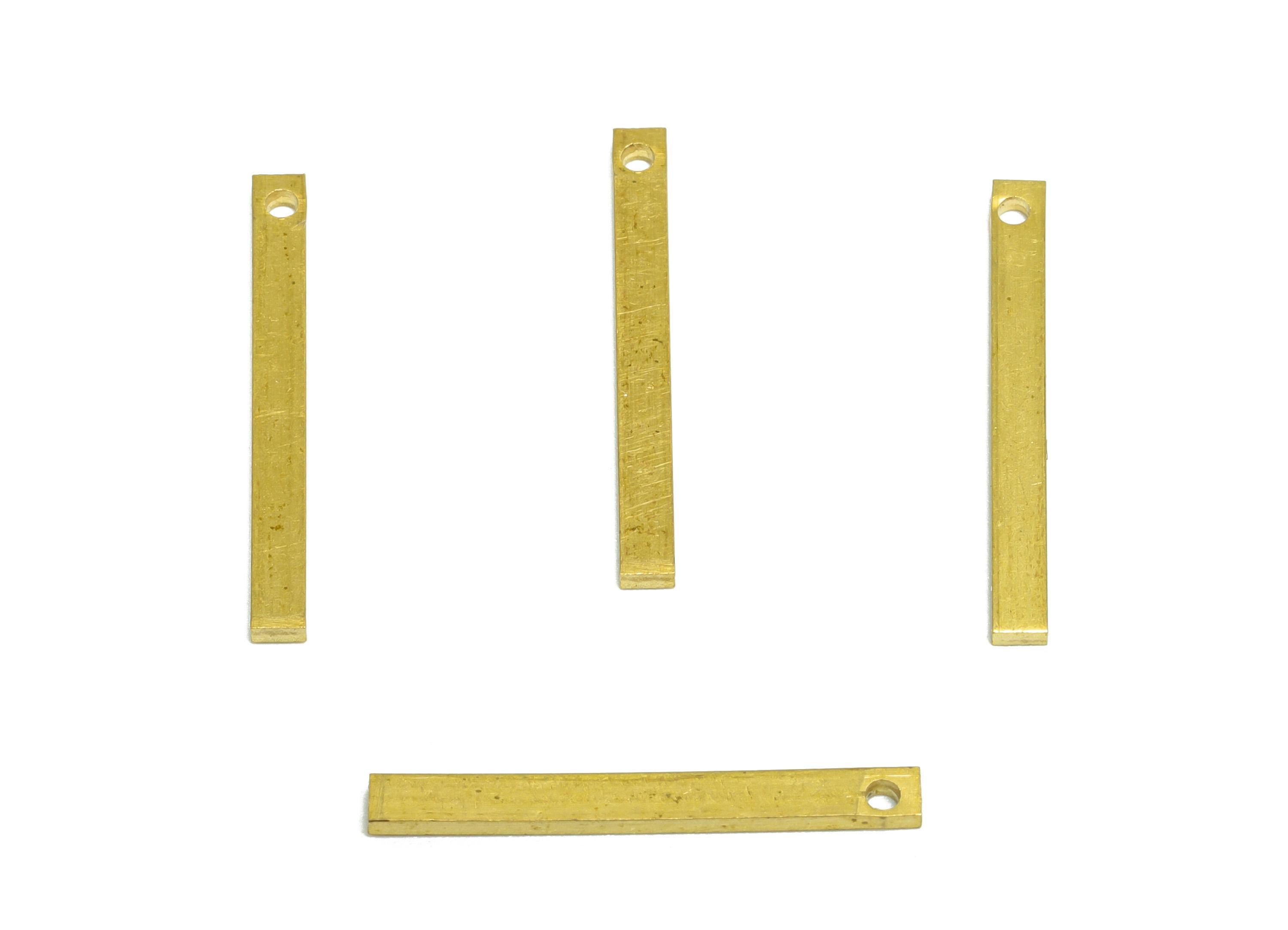2*1*20mm Rectangle Earring Charm - Raw Brass Minimalist  Pendant - Crafting Metal - Flat Brass Metal Piece - Solid Brass Flat Bar - PP10858 - DOMEDBAZAAR