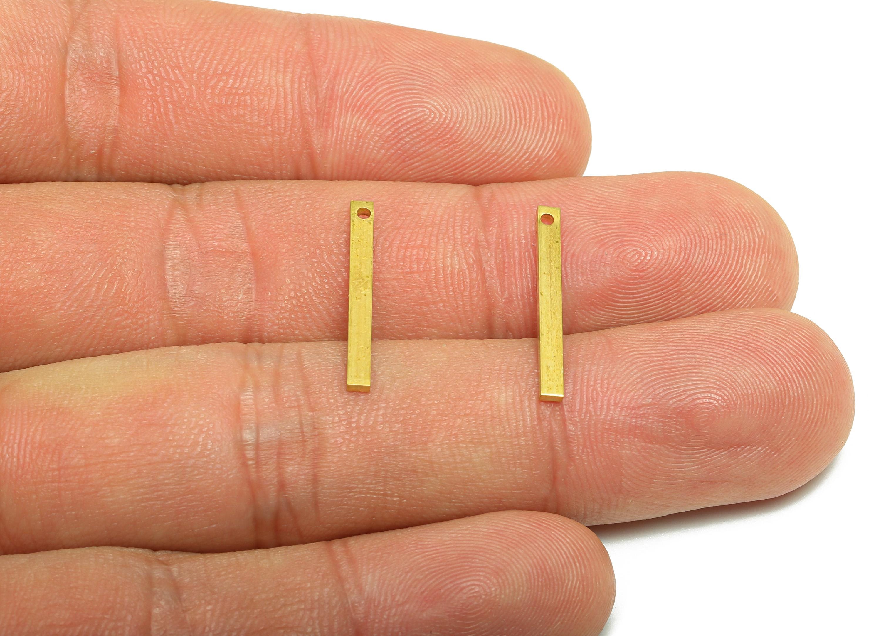 2*1*20mm Rectangle Earring Charm - Raw Brass Minimalist  Pendant - Crafting Metal - Flat Brass Metal Piece - Solid Brass Flat Bar - PP10858 - DOMEDBAZAAR
