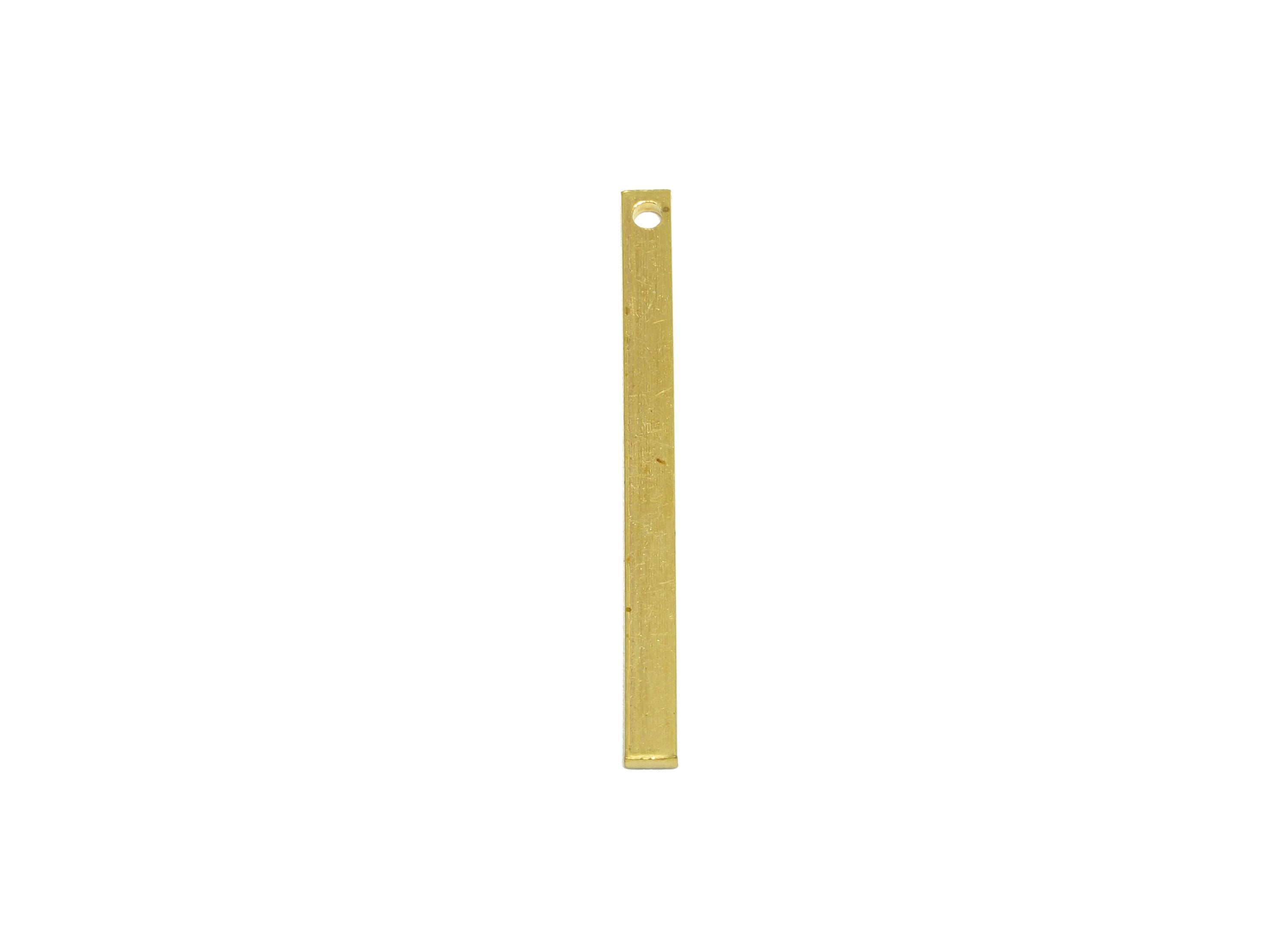 Brass Stick Earring Charm - Brass Solid Brass Flat Bar - Rectangular Brass Pin - Craft Metal Bar - Flat Brass Metal Piece - 32x2x1mm-PP10864 - DOMEDBAZAAR