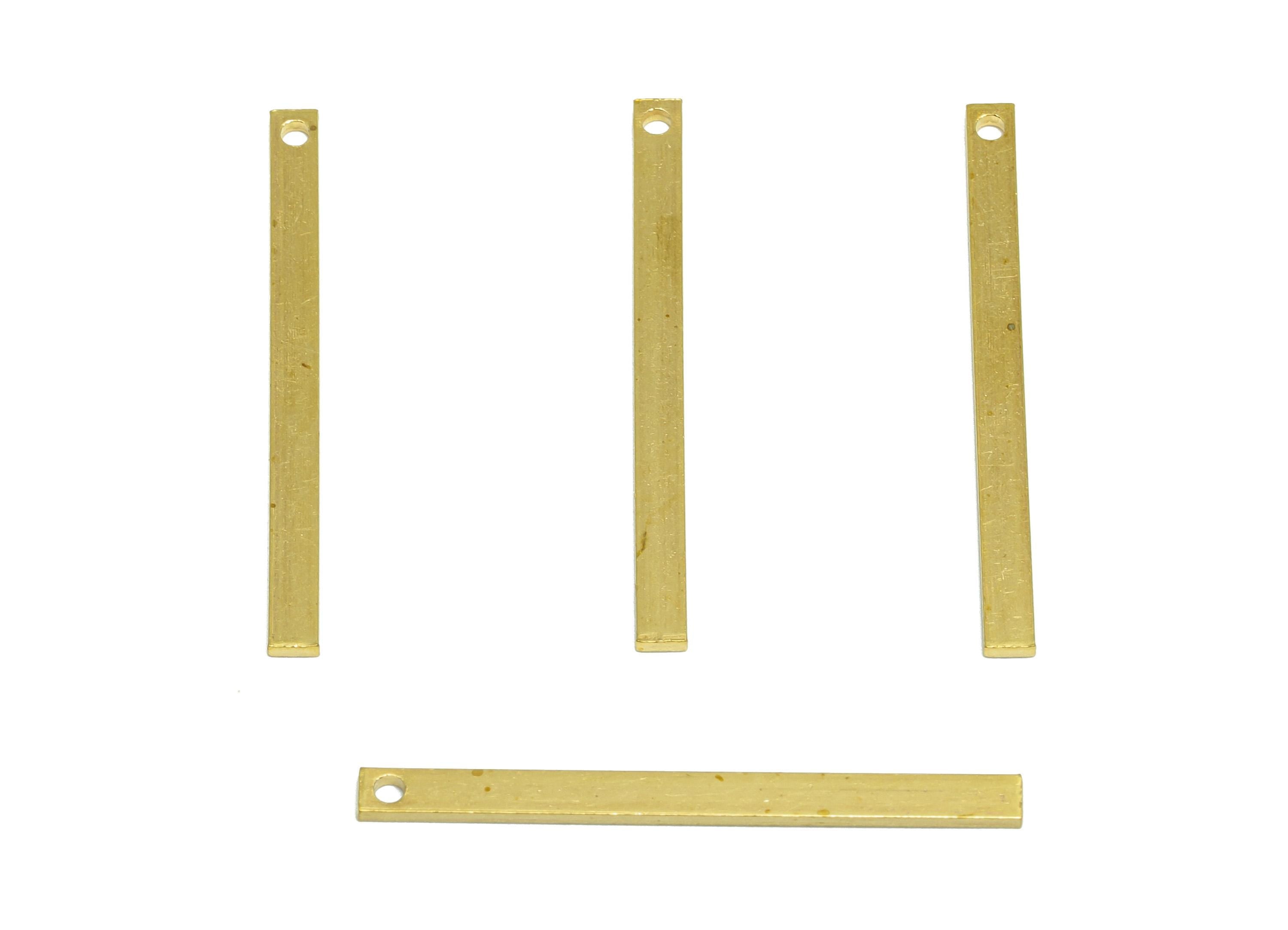 Brass Stick Earring Charm - Brass Solid Brass Flat Bar - Rectangular Brass Pin - Craft Metal Bar - Flat Brass Metal Piece - 32x2x1mm-PP10864 - DOMEDBAZAAR