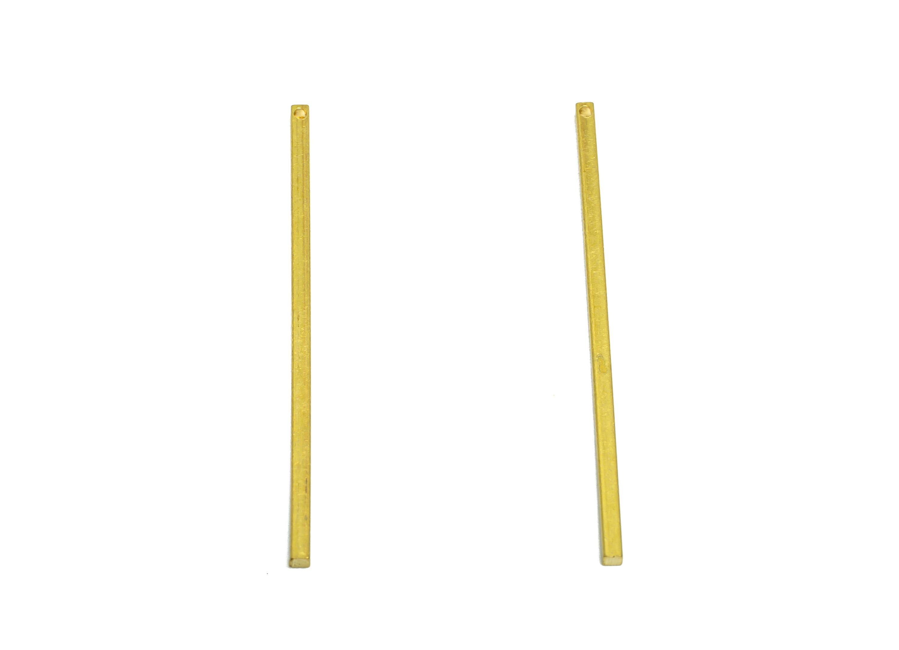 40*1.5mm Rectangle Earring Charm - Raw Brass Minimalist Bar Pendant - Brass Flat Bar - Solid Brass Bar -Crafting Supplies - PP10869 - DOMEDBAZAAR