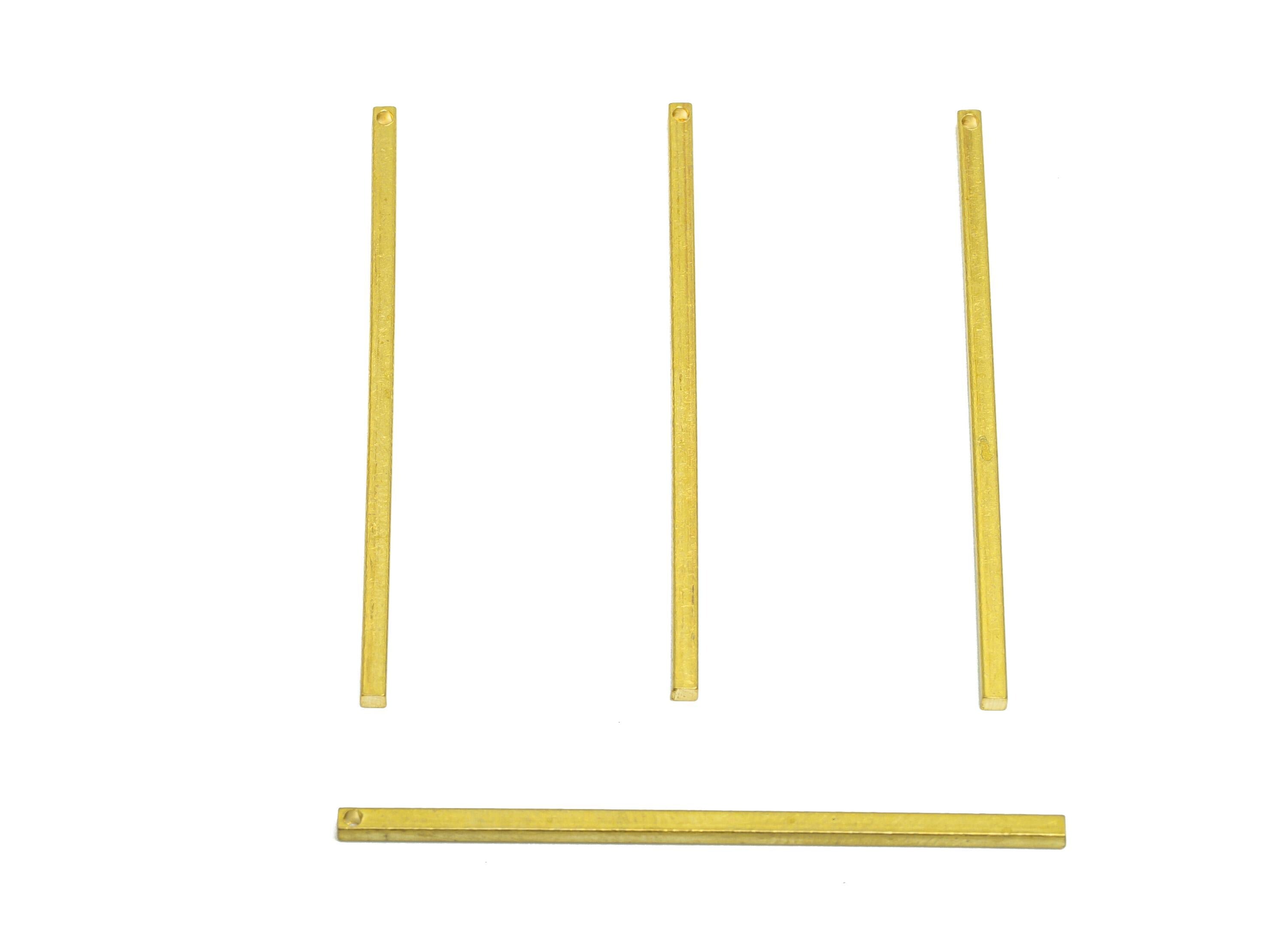 40*1.5mm Rectangle Earring Charm - Raw Brass Minimalist Bar Pendant - Brass Flat Bar - Solid Brass Bar -Crafting Supplies - PP10869 - DOMEDBAZAAR
