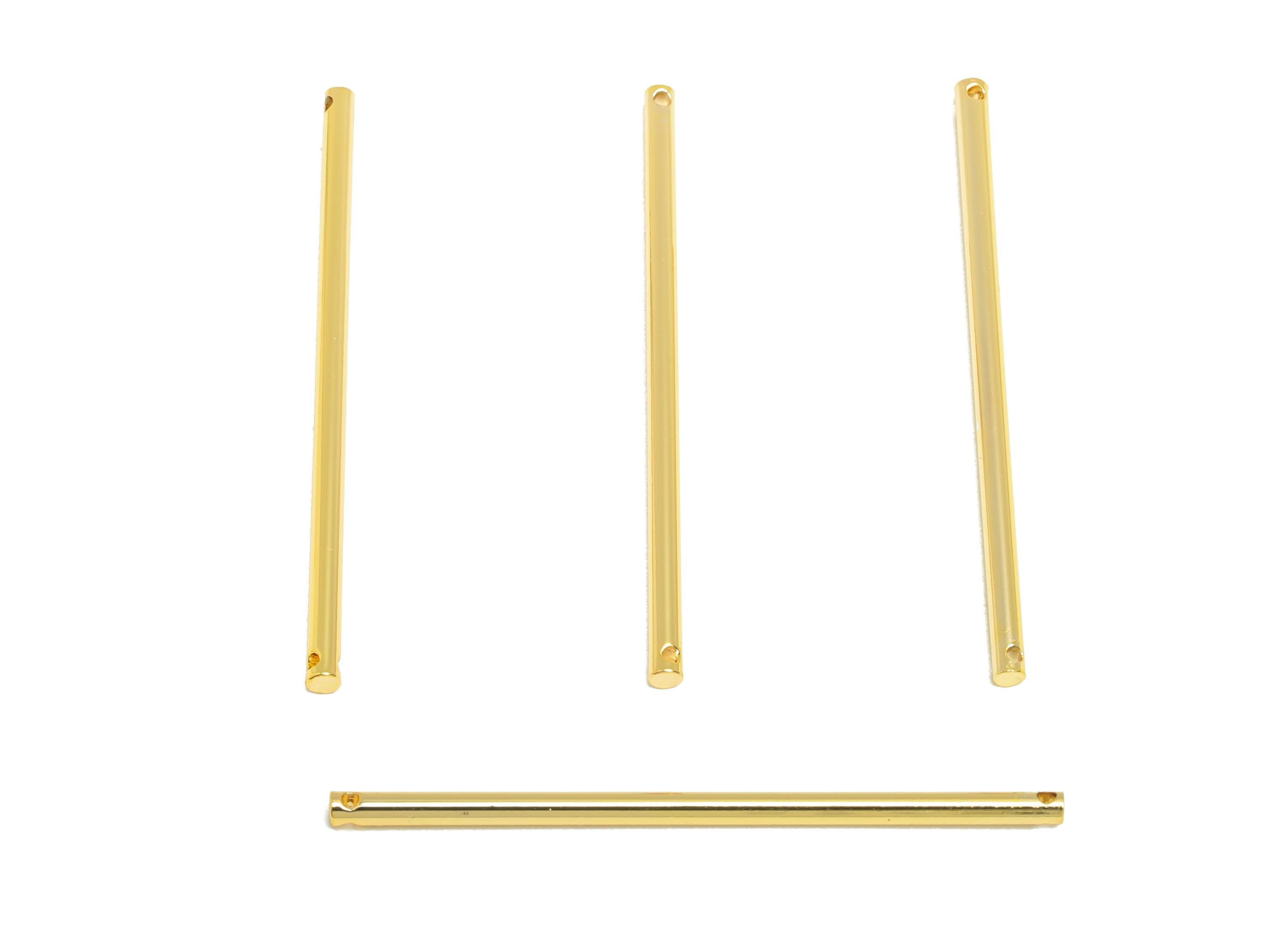 2.0*45mm Gold Bar Earring Connector - Brass Minimalist Bar Pendant - Vertical Stick Design - Gold Jewelry - 18K Real Gold Plated - RGP10172 - DOMEDBAZAAR