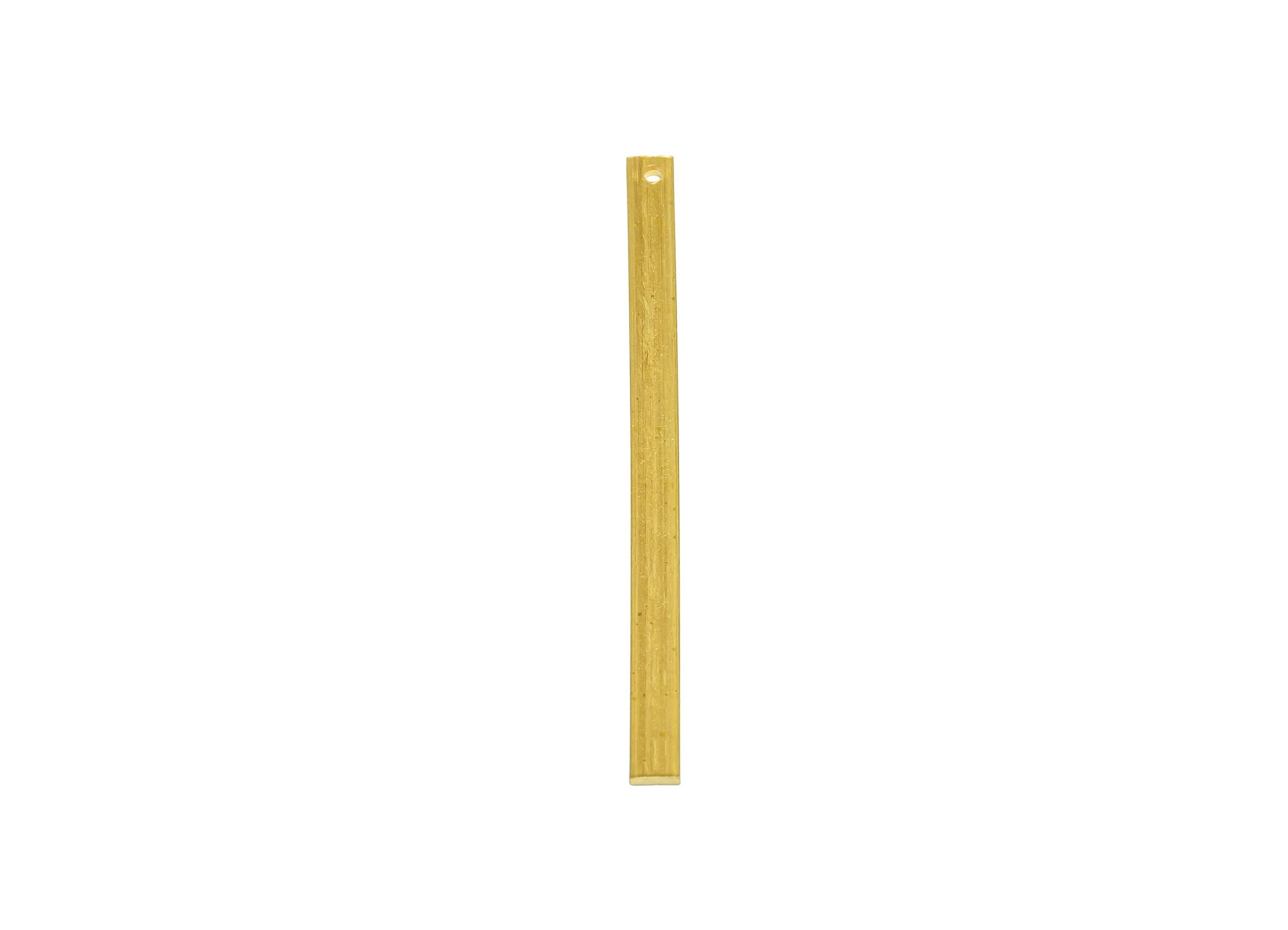 3*1*45mm Rectangle Earring Charm - Raw Brass Minimalist Bar Pendant - Crafting Metal Solid Brass Flat Bar - Jewelry Making Flat Bar -PP10865 - DOMEDBAZAAR