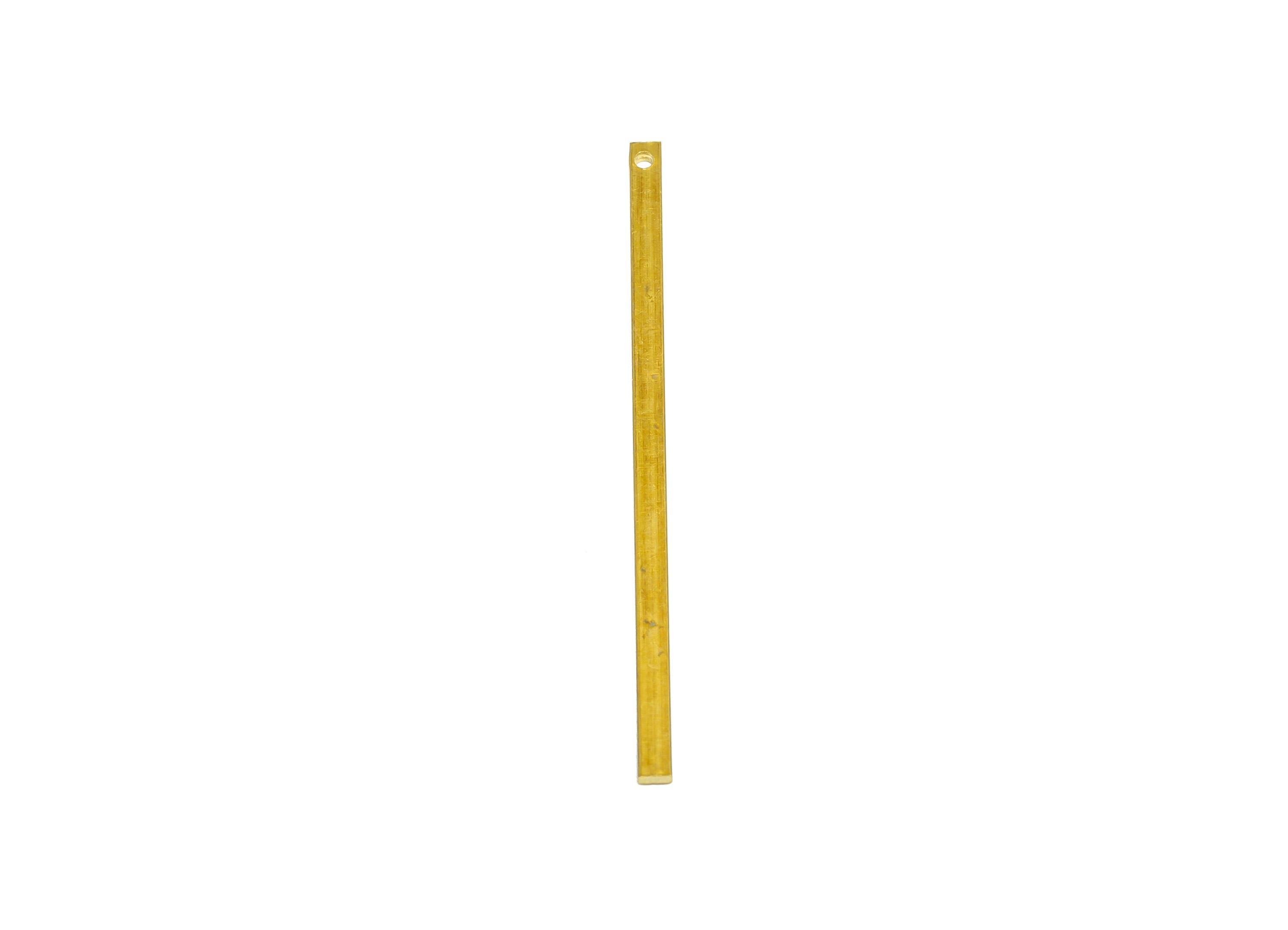 Brass Stick Earring Charm - Raw Brass Bar Earring Charm - Solid Brass Bar - Crafting Supplies - Crafting Metal Bar - 45x2x1mm - PP10861 - DOMEDBAZAAR