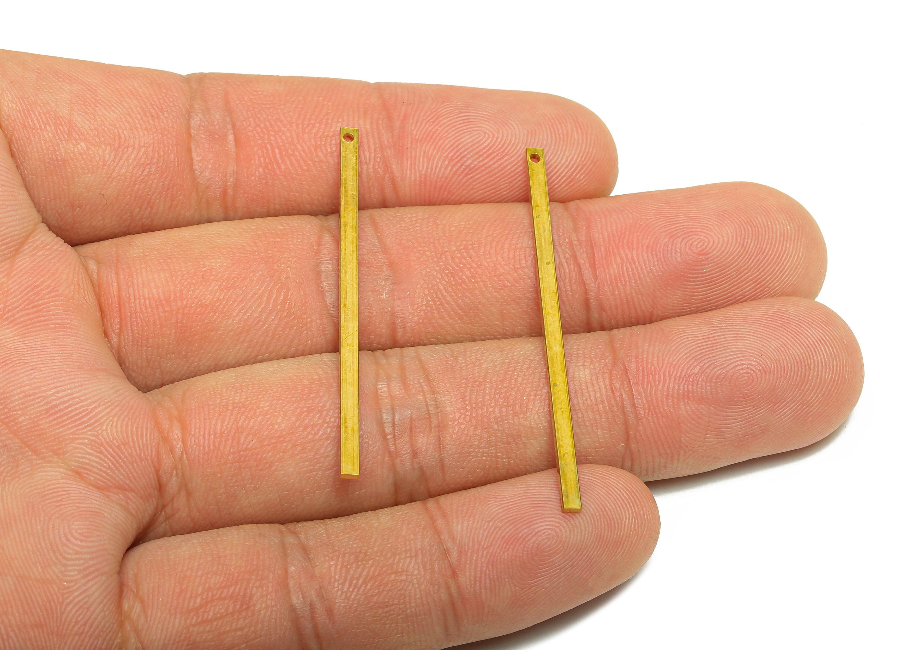 Brass Stick Earring Charm - Raw Brass Bar Earring Charm - Solid Brass Bar - Crafting Supplies - Crafting Metal Bar - 45x2x1mm - PP10861 - DOMEDBAZAAR