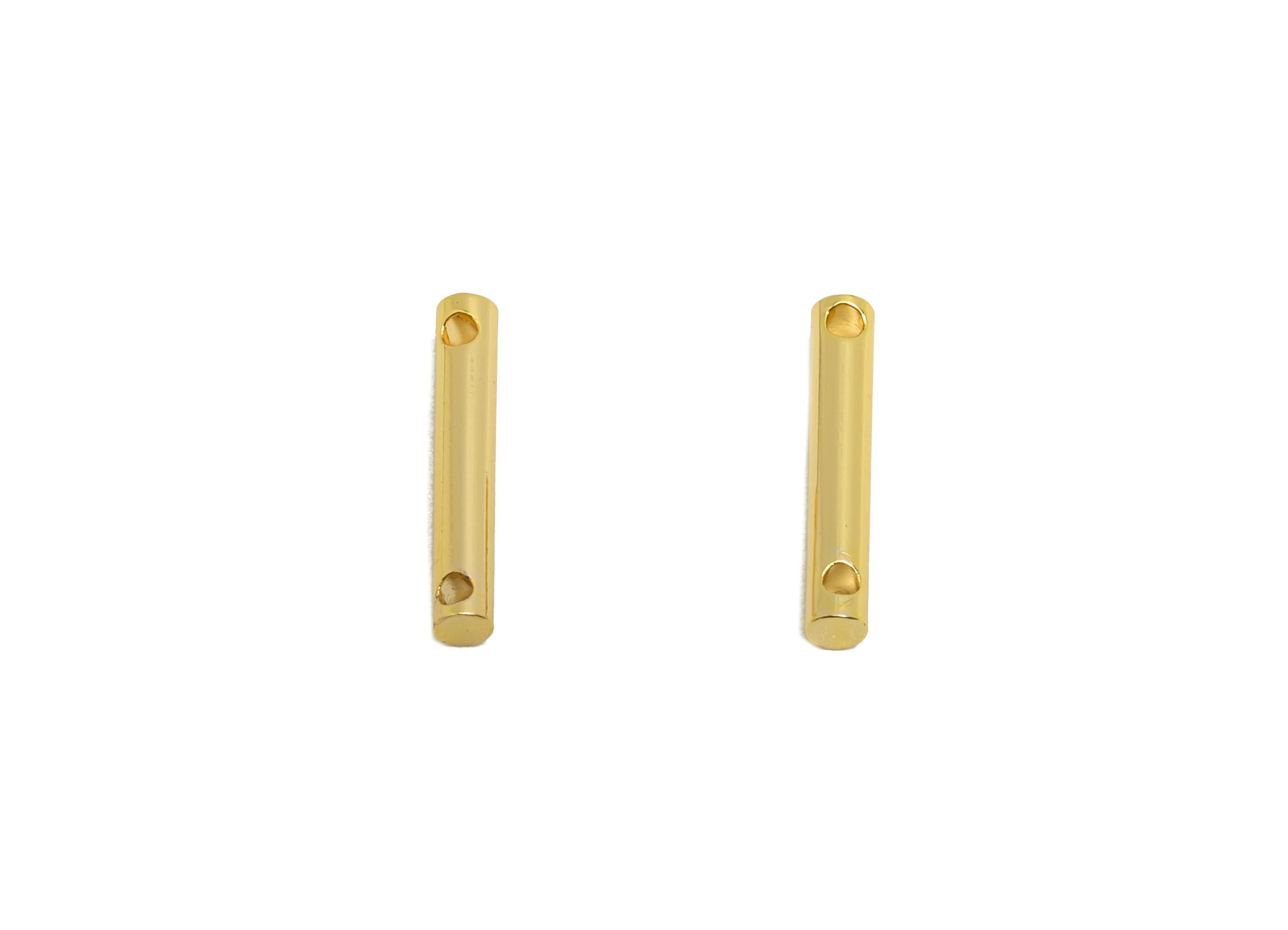 2.0*13mm Gold Bar Earring Connector - Brass Minimalist Bar Pendant - Vertical Stick Design - Gold Jewelry - 18K Real Gold Plated - RGP10165 - DOMEDBAZAAR