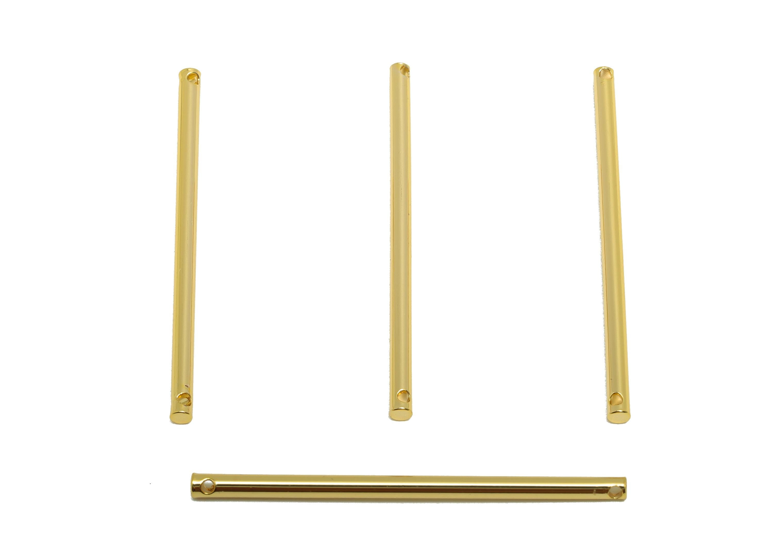 2.0*40mm Gold Bar Earring Connector - Brass Minimalist Bar Pendant - Vertical Stick Design - Gold Jewelry - 18K Real Gold Plated - RGP10171 - DOMEDBAZAAR
