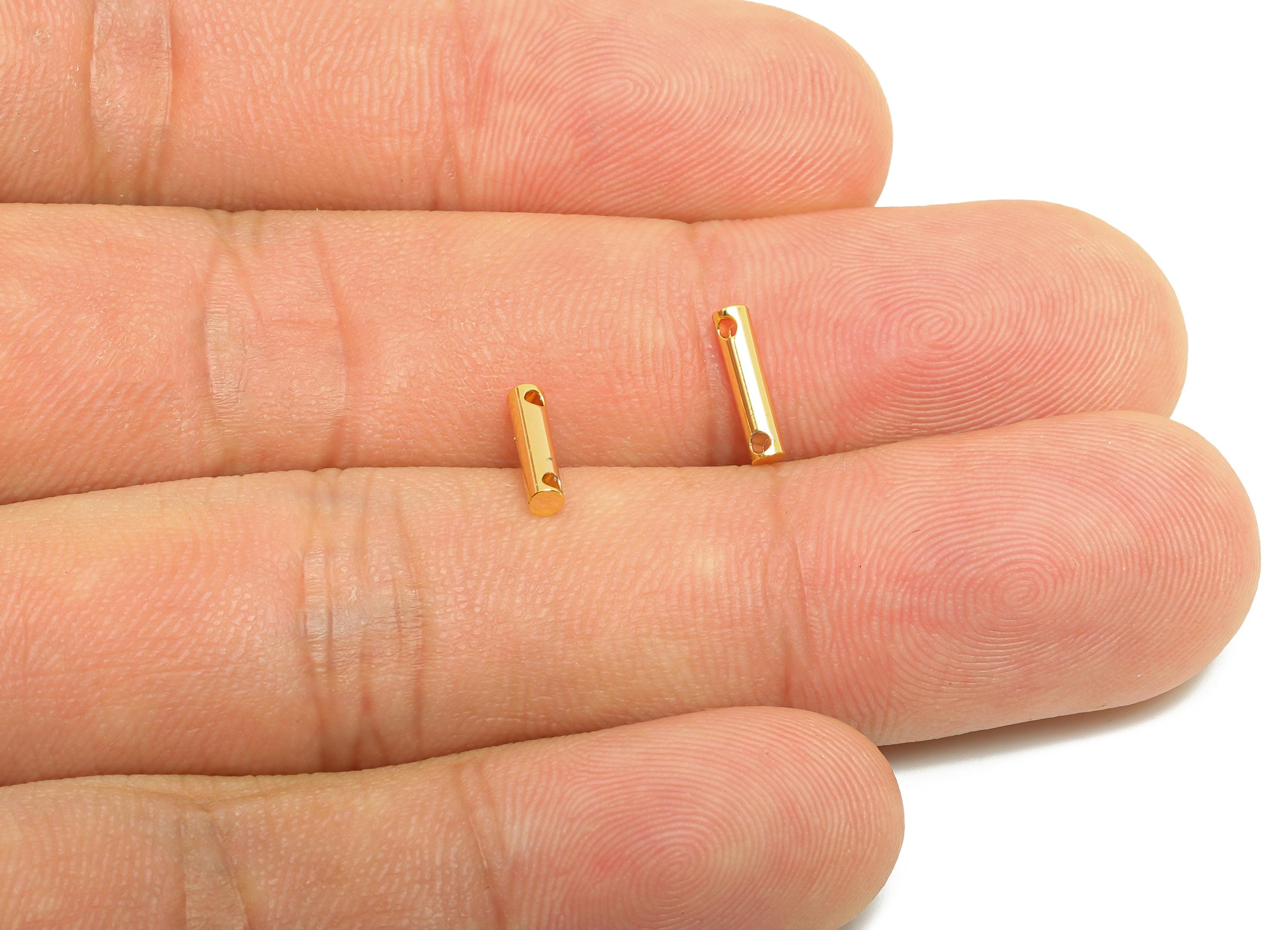 2.0*9mm Gold Bar Earring Connector - Brass Minimalist Bar Pendant - Vertical Stick Design - Gold Jewelry - 18K Real Gold Plated - RGP10164 - DOMEDBAZAAR