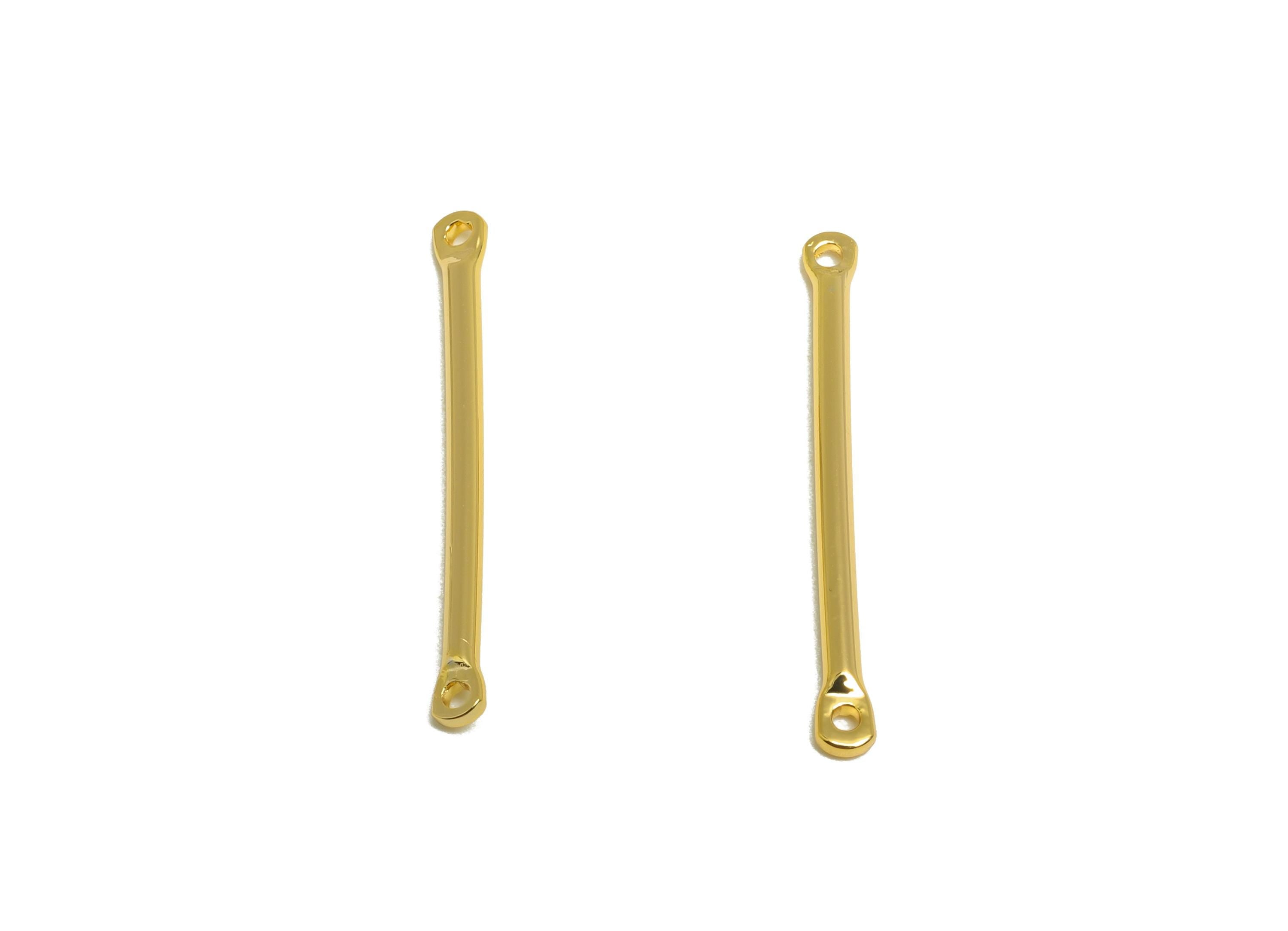 1.5*25mm Gold Bar Earring Connector - Brass Metal Link Component - Vertical Stick Design - Gold Jewelry - 18K Real Gold Plated - RGP10186 - DOMEDBAZAAR