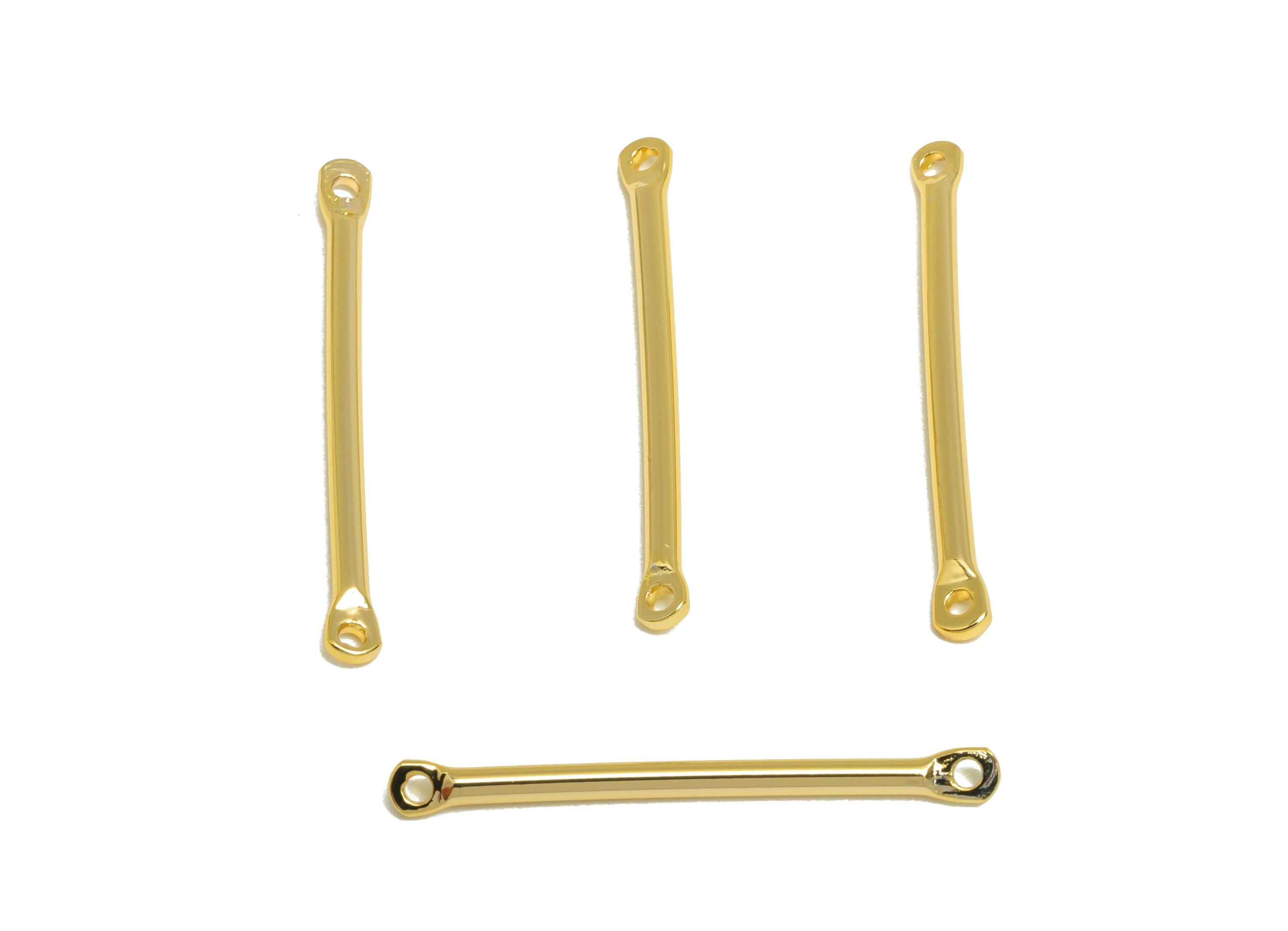 1.5*25mm Gold Bar Earring Connector - Brass Metal Link Component - Vertical Stick Design - Gold Jewelry - 18K Real Gold Plated - RGP10186 - DOMEDBAZAAR