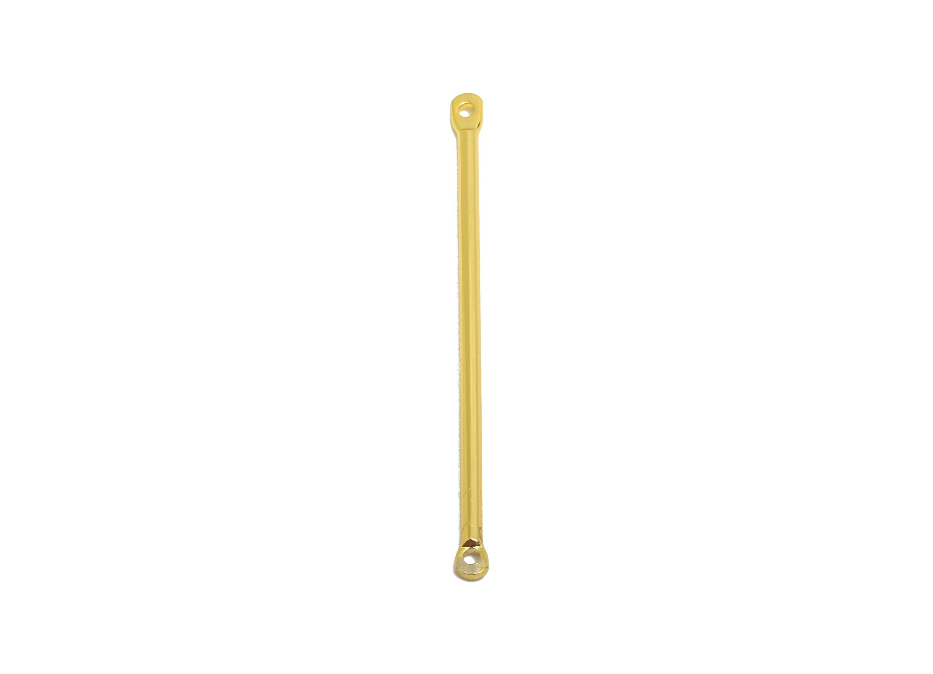 1.5*40mm Gold Bar Earring Connector - Brass Metal Link Component - Vertical Stick Design - Gold Jewelry - 18K Real Gold Plated - RGP10184 - DOMEDBAZAAR