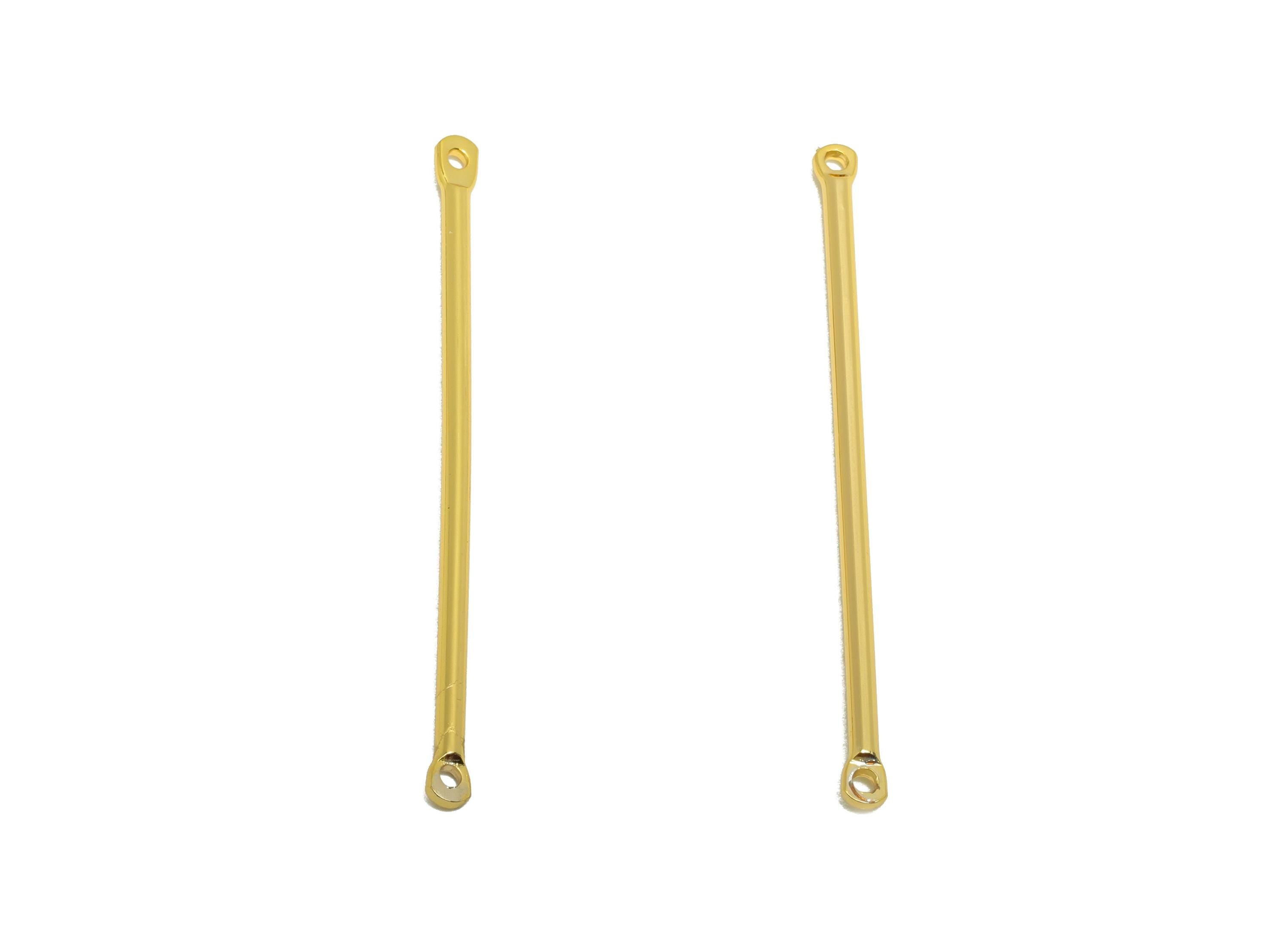 1.5*40mm Gold Bar Earring Connector - Brass Metal Link Component - Vertical Stick Design - Gold Jewelry - 18K Real Gold Plated - RGP10184 - DOMEDBAZAAR