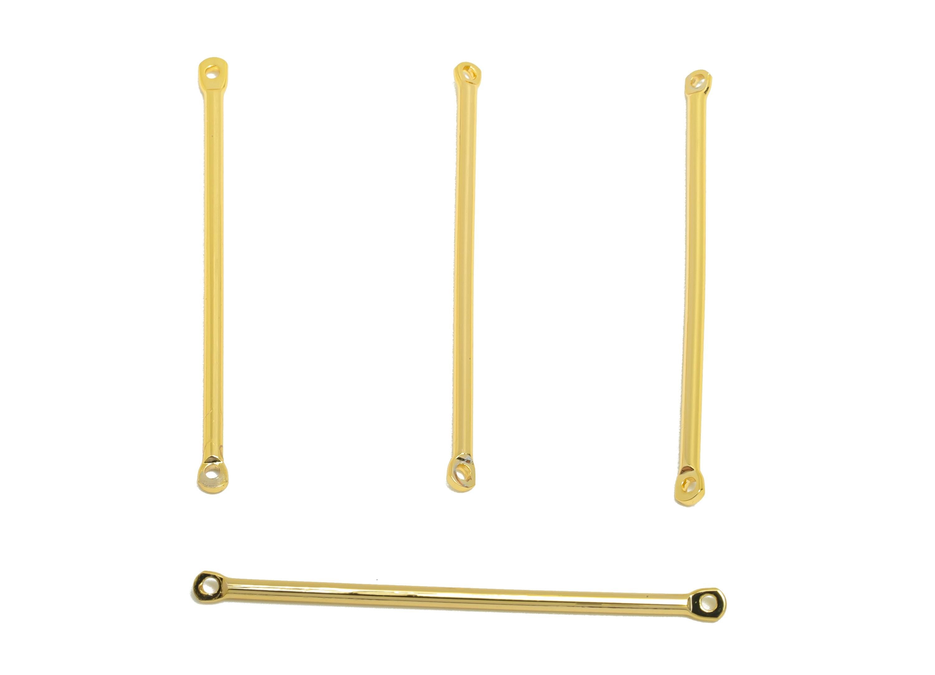 1.5*40mm Gold Bar Earring Connector - Brass Metal Link Component - Vertical Stick Design - Gold Jewelry - 18K Real Gold Plated - RGP10184 - DOMEDBAZAAR