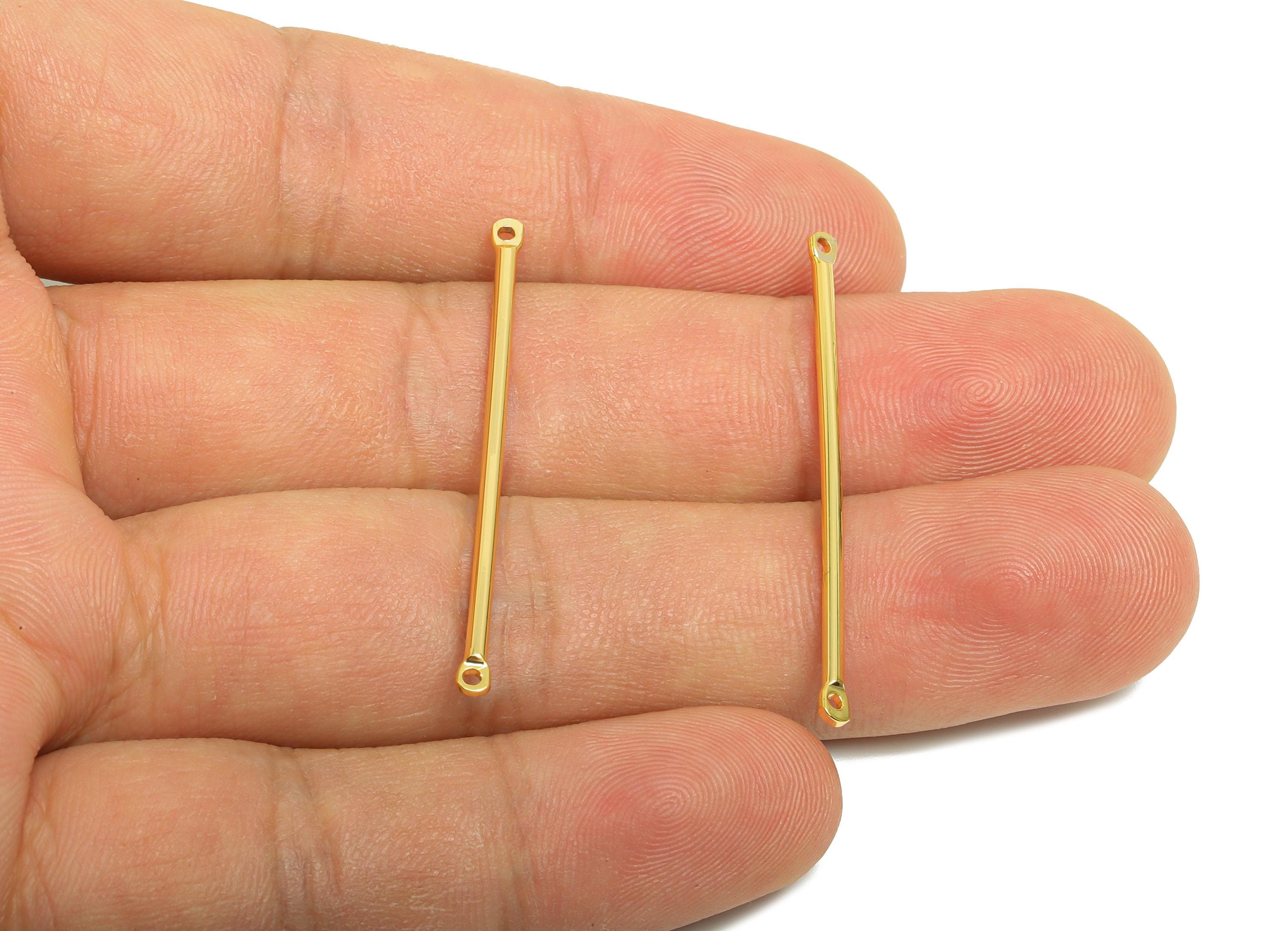 1.5*40mm Gold Bar Earring Connector - Brass Metal Link Component - Vertical Stick Design - Gold Jewelry - 18K Real Gold Plated - RGP10184 - DOMEDBAZAAR