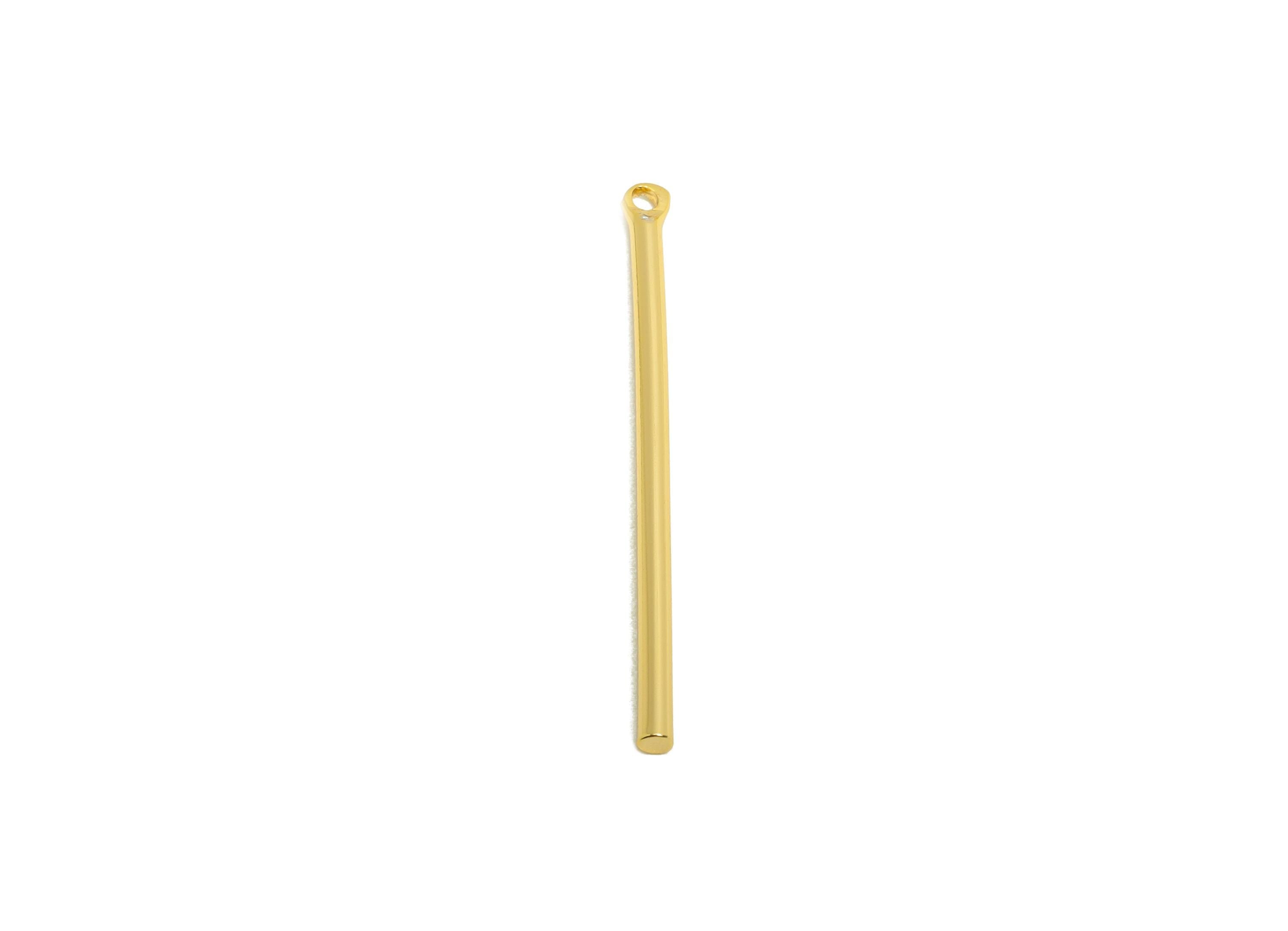 1.5*30mm Gold Bar Earring Charm - Brass Stick Charm For DIY Craft Jewelry - Gold Jewelry  Making Tools - 18K Real Gold Plating - RGP10203 - DOMEDBAZAAR
