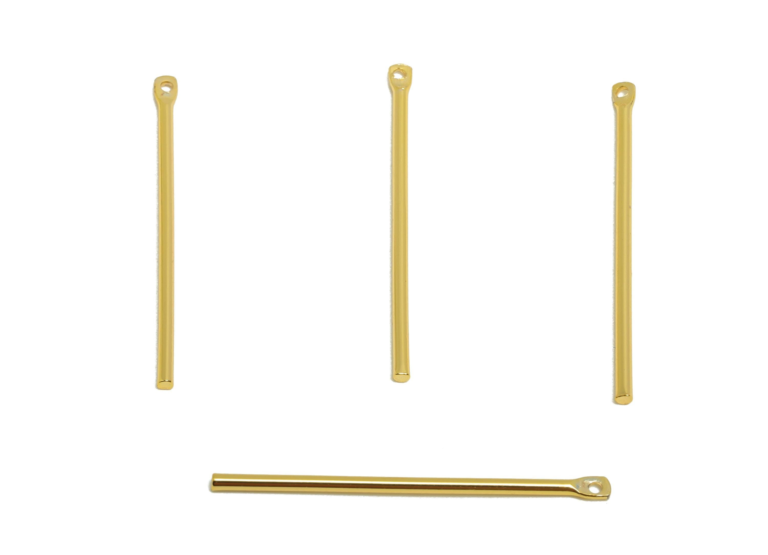 1.2*30mm Gold Bar Earring Charm - Brass Stick Charm For DIY Craft Jewelry - Gold Jewelry  Making Tools - 18K Real Gold Plating - RGP10207 - DOMEDBAZAAR