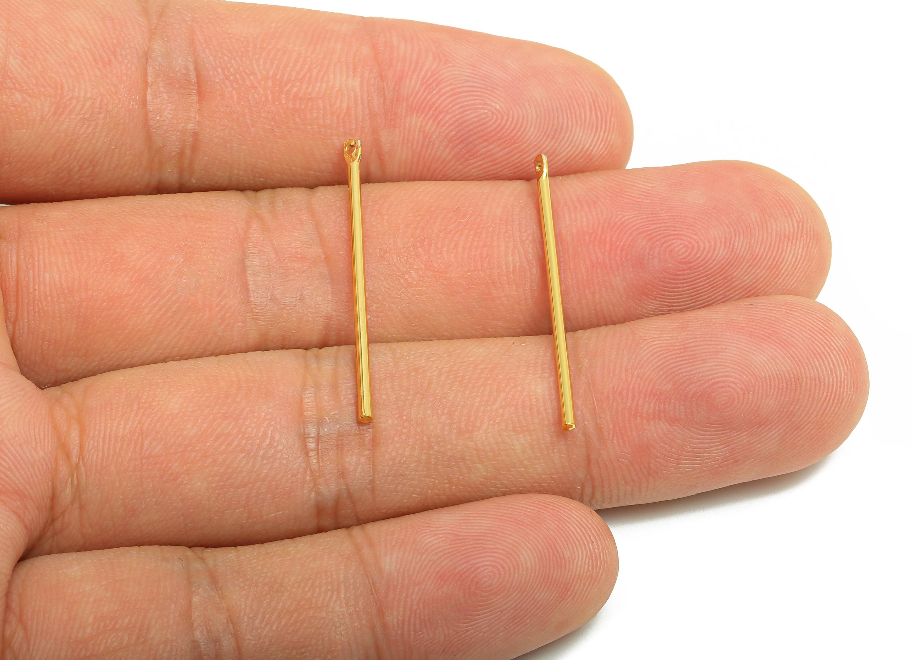 1.2*30mm Gold Bar Earring Charm - Brass Stick Charm For DIY Craft Jewelry - Gold Jewelry  Making Tools - 18K Real Gold Plating - RGP10207 - DOMEDBAZAAR