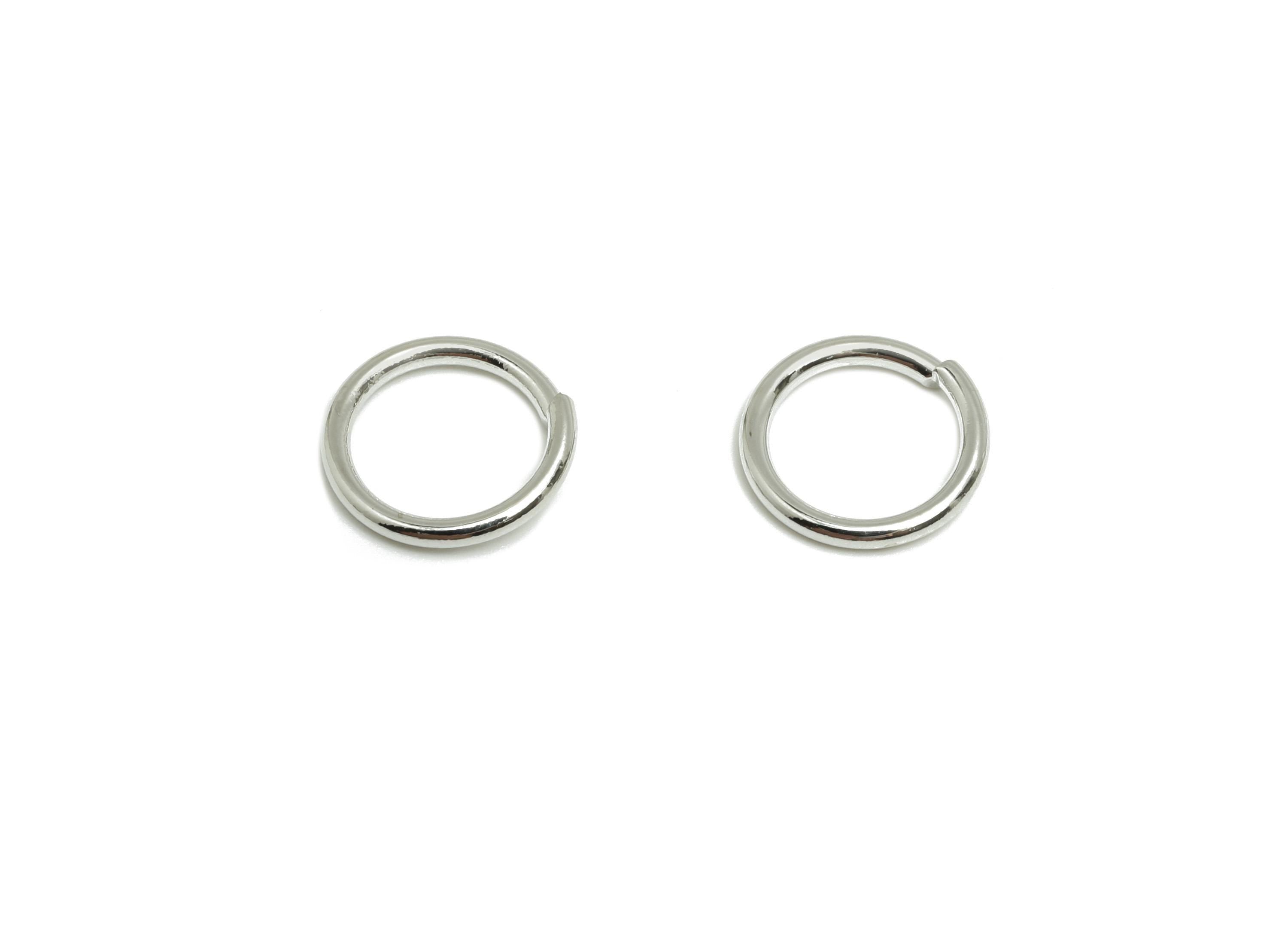10x1.2mm Brass Jump Rings Charm - Brass Jump Rings Connector - Jump Ring For Jewelry Making - 18k Real White Gold Plated - RGP10216-10*1.2 - DOMEDBAZAAR