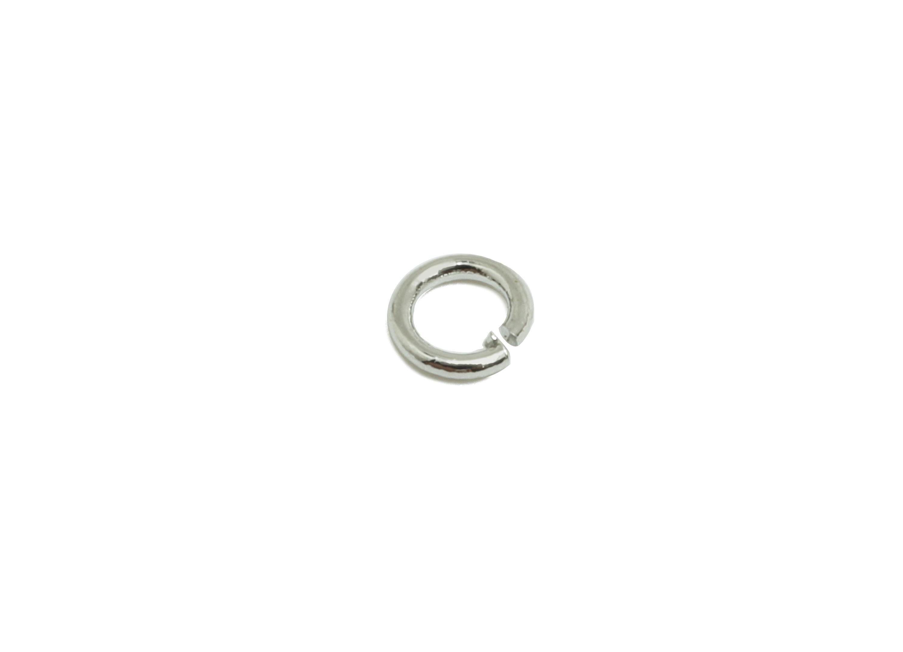 3.5*0.6mm Brass Jump Rings Charm - Brass Jump Rings Connector - Jump Ring For Jewelry Making - 18k Real White Gold Plated - RGP10216-3.5*0.6 - DOMEDBAZAAR