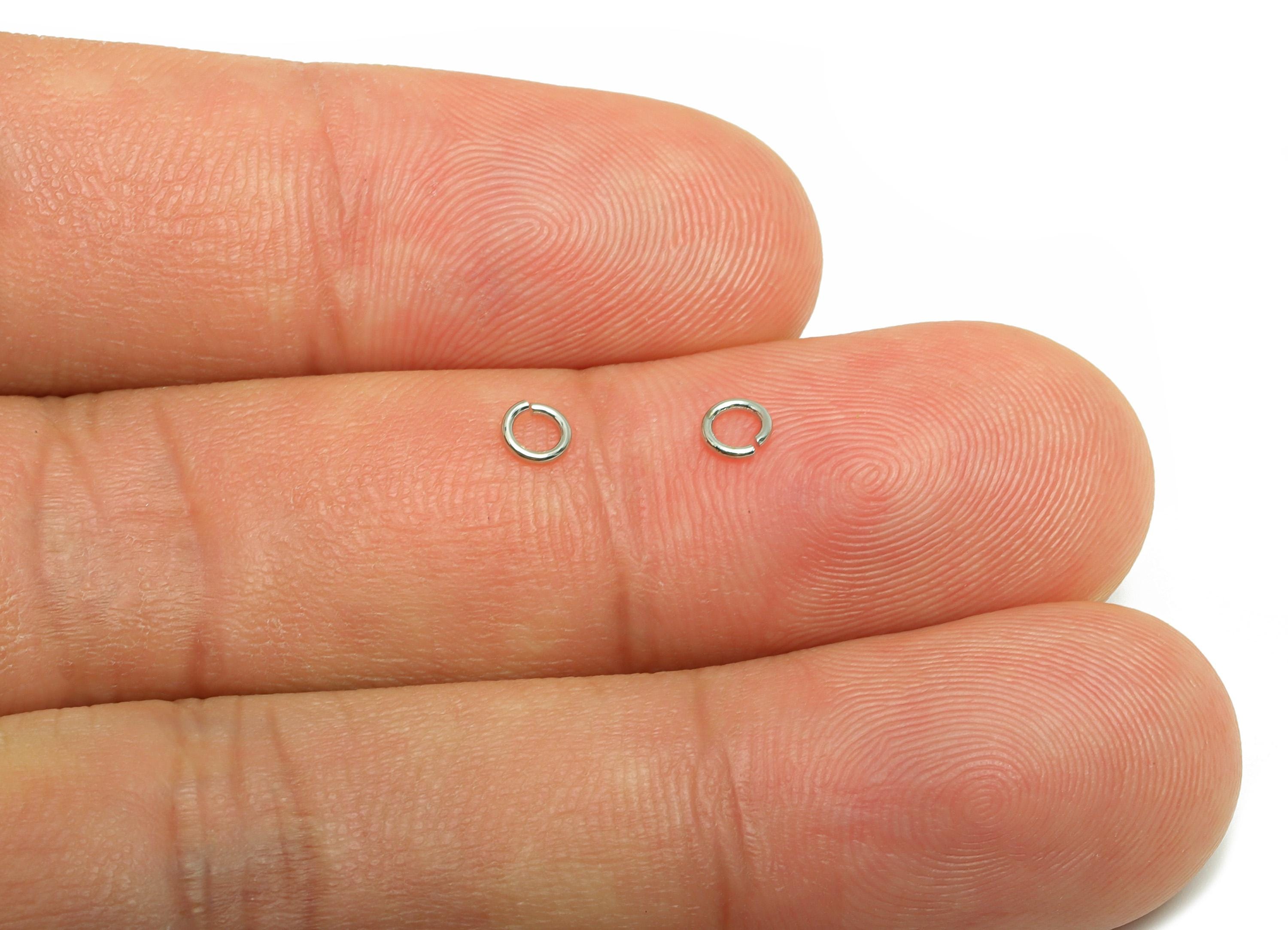 3.5*0.6mm Brass Jump Rings Charm - Brass Jump Rings Connector - Jump Ring For Jewelry Making - 18k Real White Gold Plated - RGP10216-3.5*0.6 - DOMEDBAZAAR
