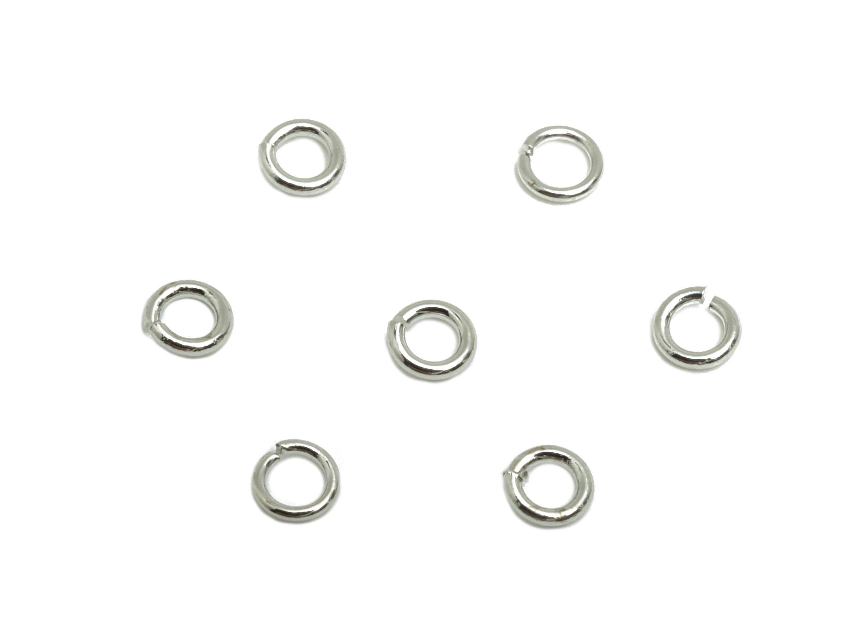 3*0.6mm Brass Jump Rings Charm - Brass Jump Rings Connector - Jump Ring For Jewelry Making - 18k Real White Gold Plated - RGP10216-3*0.6 - DOMEDBAZAAR