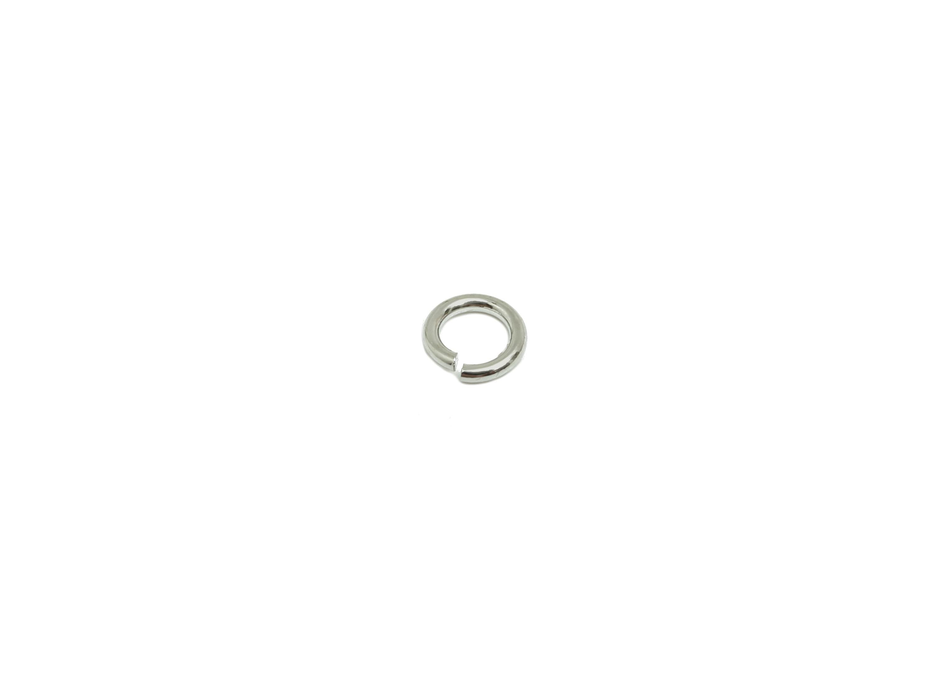 4*0.7mm Brass Jump Rings Charm - Brass Jump Rings Connector - Jump Ring For Jewelry Making - 18k Real White Gold Plated - RGP10216-4*0.7 - DOMEDBAZAAR
