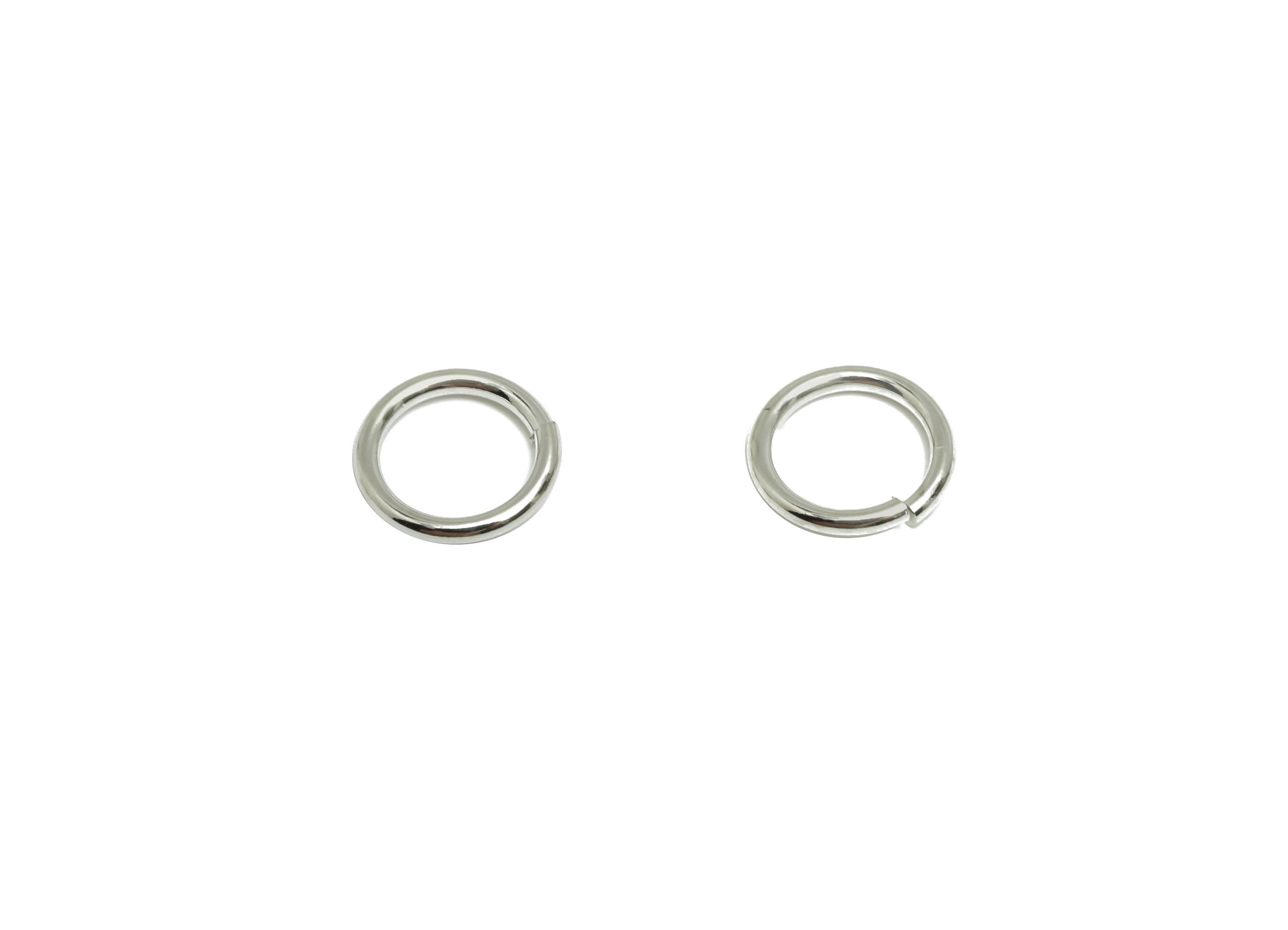 8*1mm Brass Jump Rings Charm - Brass Jump Rings Connector - Jump Ring For Jewelry Making - 18k Real White Gold Plated - RGP10216-8*1 - DOMEDBAZAAR
