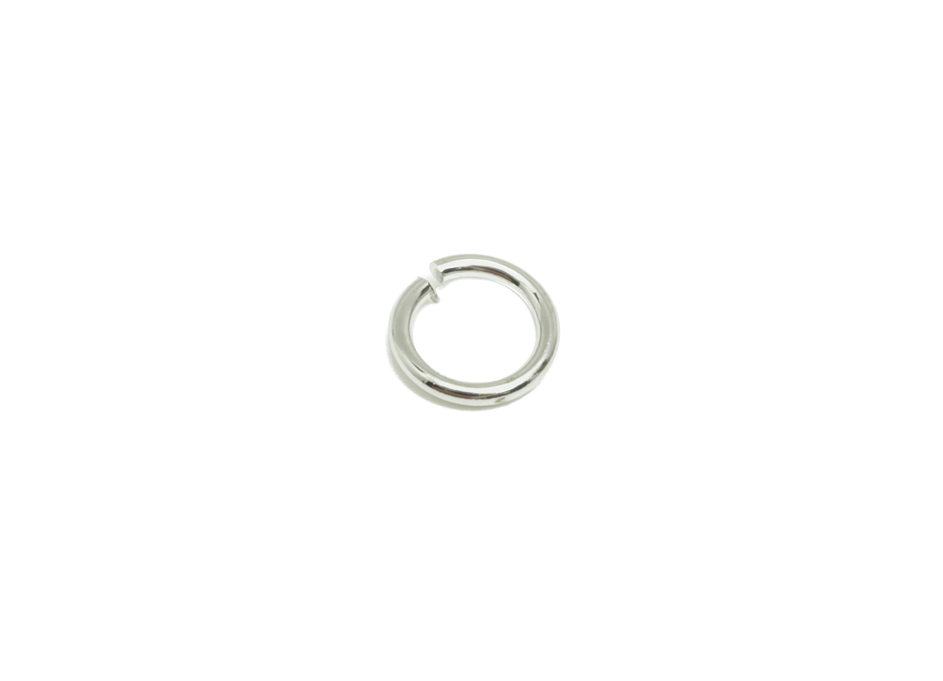 5*0.8mm Brass Jump Rings Charm - Brass Jump Rings Connector - Jump Ring For Jewelry Making - 18k Real White Gold Plated - RGP10216-5*0.8 - DOMEDBAZAAR