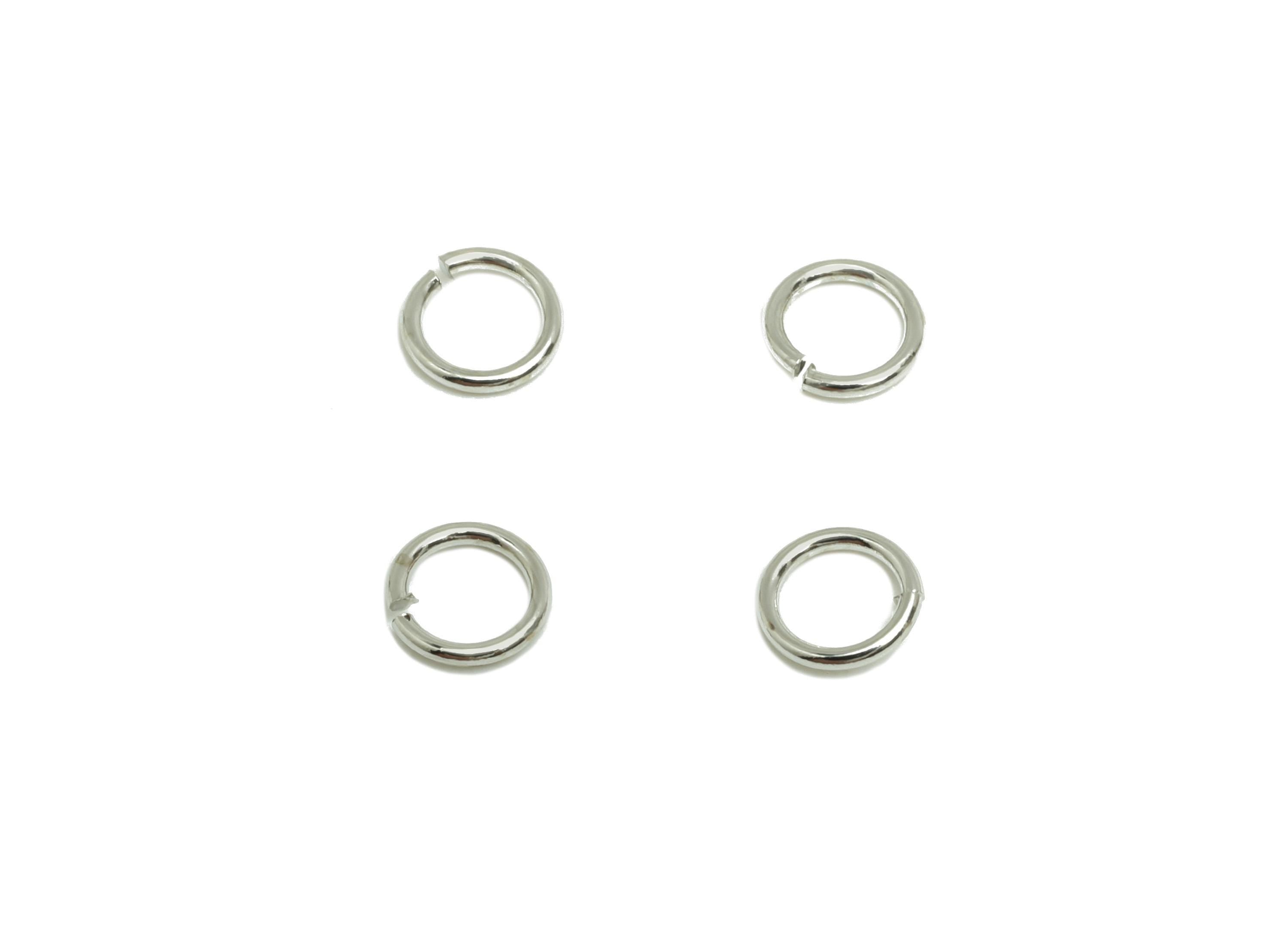 5*0.8mm Brass Jump Rings Charm - Brass Jump Rings Connector - Jump Ring For Jewelry Making - 18k Real White Gold Plated - RGP10216-5*0.8 - DOMEDBAZAAR