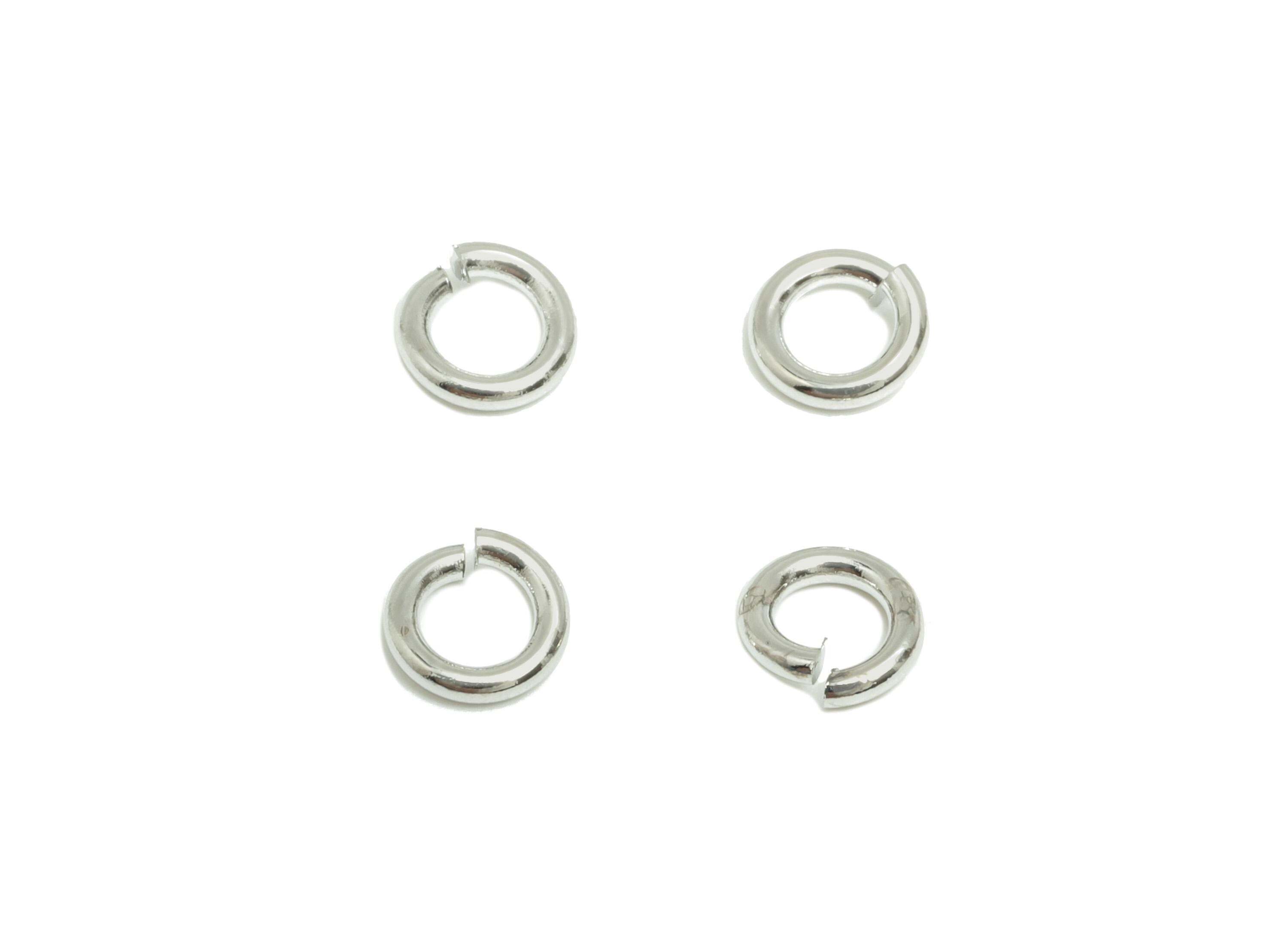 5*1mm Brass Jump Rings Charm - Brass Jump Rings Connector - Jump Ring For Jewelry Making - 18k Real White Gold Plated - RGP10216-5*1 - DOMEDBAZAAR