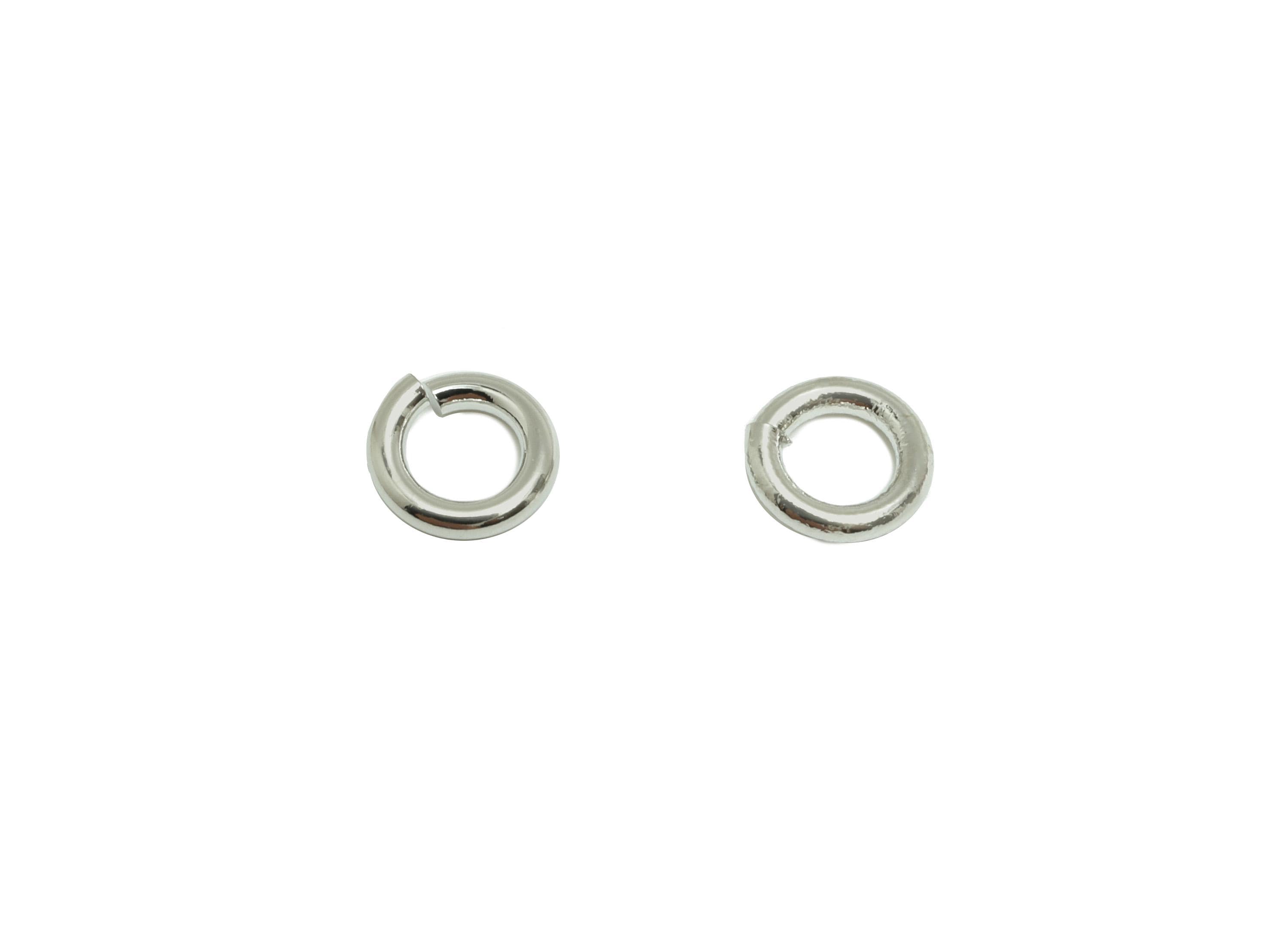 6*1.2mm Brass Jump Rings Charm - Brass Jump Rings Connector - Jump Ring For Jewelry Making - 18k Real White Gold Plated - RGP10216-6*1.2 - DOMEDBAZAAR