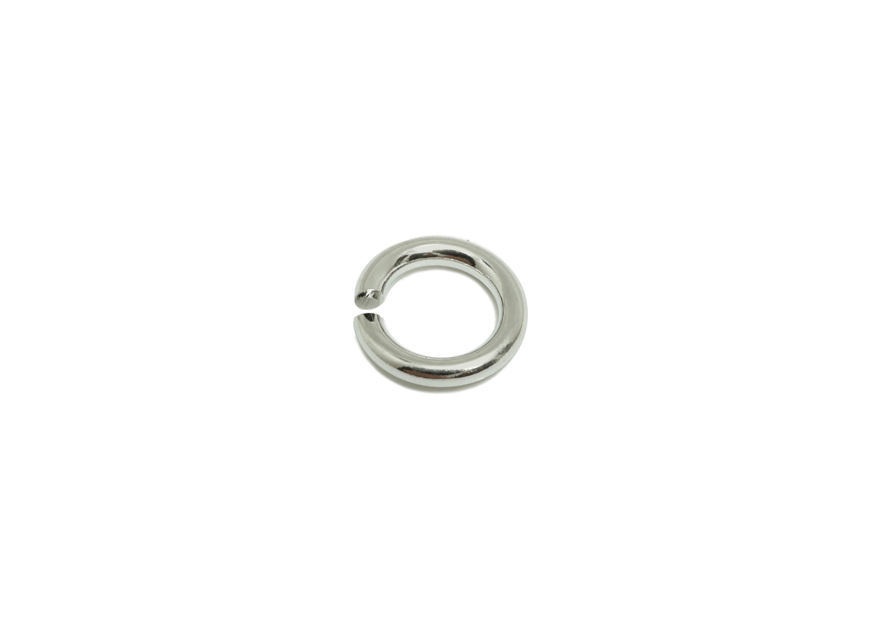 7*1.2mm Brass Jump Rings Charm - Brass Jump Rings Connector - Jump Ring For Jewelry Making - 18k Real White Gold Plated - RGP10216-7*1.2 - DOMEDBAZAAR