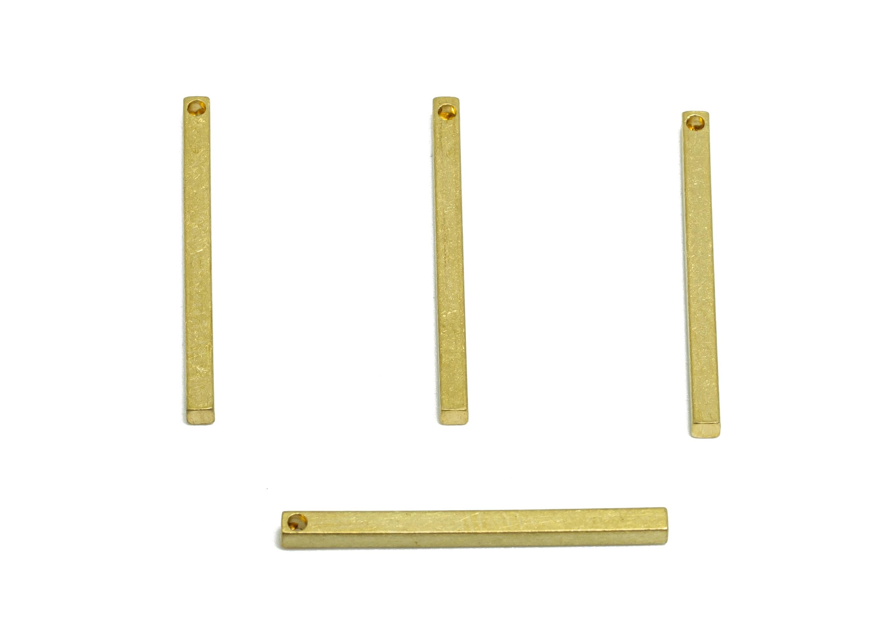 Brass Stick Earring Charm - Raw Brass Bar Earring Charm - Solid Brass Bar - Flat Metal Component - Crafting Metal Bar - 20x1.5x1mm - PP10866 - DOMEDBAZAAR