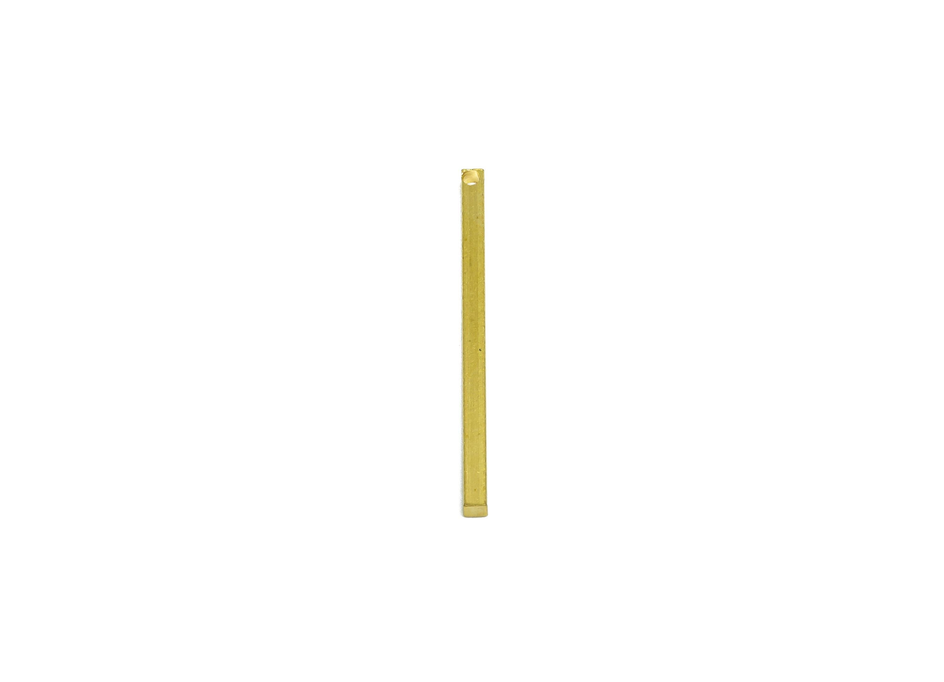 Brass Stick Earring Charm - Raw Brass Bar Earring Charm - Solid Brass Bar - Flat Metal Component - Crafting Metal Bar - 25x1x1.5mm - PP10867 - DOMEDBAZAAR