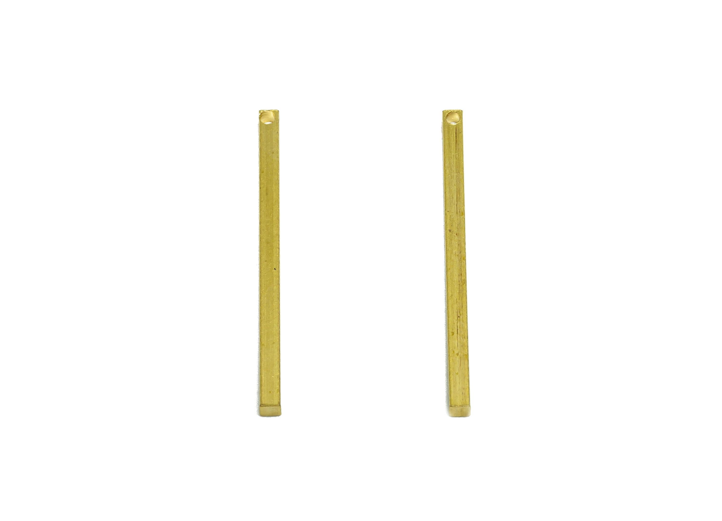 Brass Stick Earring Charm - Raw Brass Bar Earring Charm - Solid Brass Bar - Flat Metal Component - Crafting Metal Bar - 25x1x1.5mm - PP10867 - DOMEDBAZAAR